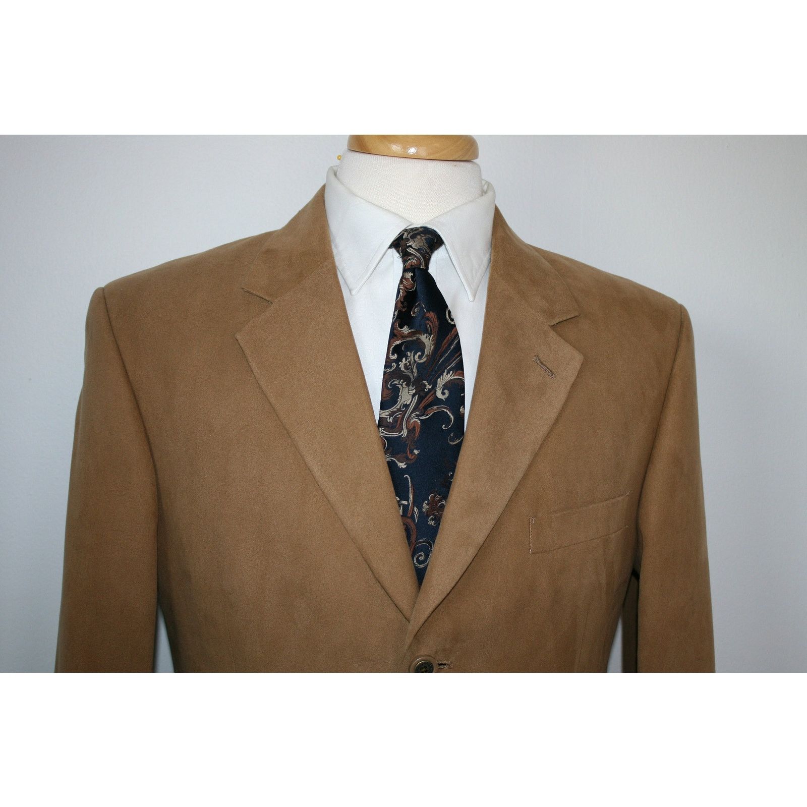 Alfani 42R Alfani Faux Suede Blazer 42R, Brown Polyester Sport Coat Size 42R - 3 Thumbnail