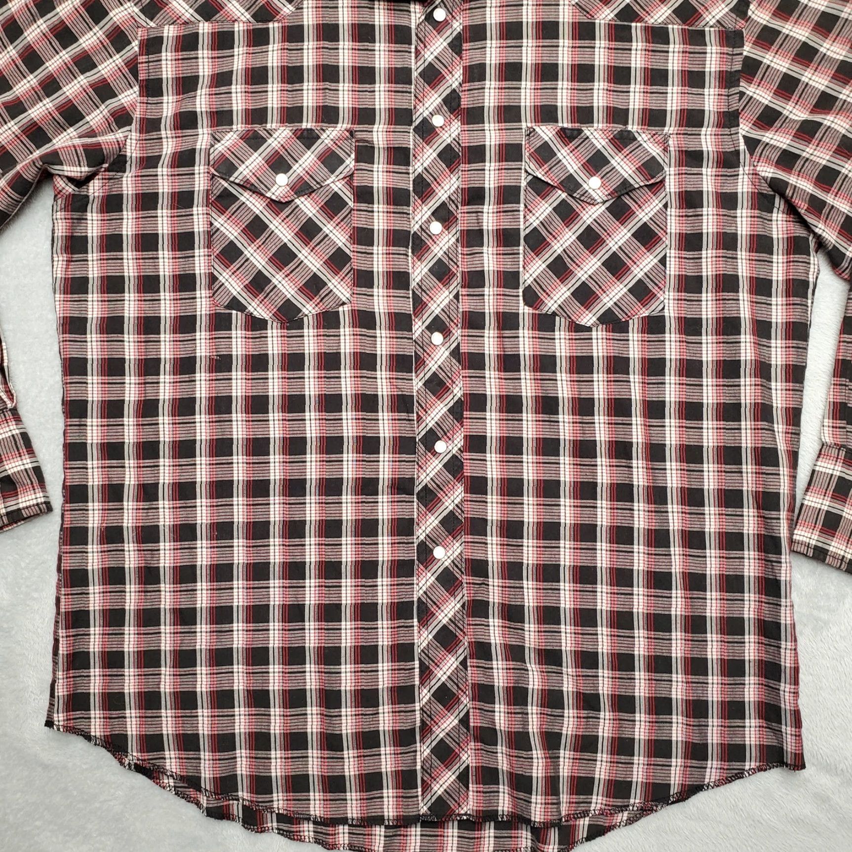 Wrangler VINTAGE Wrangler Shirt Mens 16.5 Black Red Plaid Pearl Snap Western Cowboy Shirt Mens 16.5 Red Plaid Snap Western Cowboy Size US XL / EU 56 / 4 - 3 Thumbnail