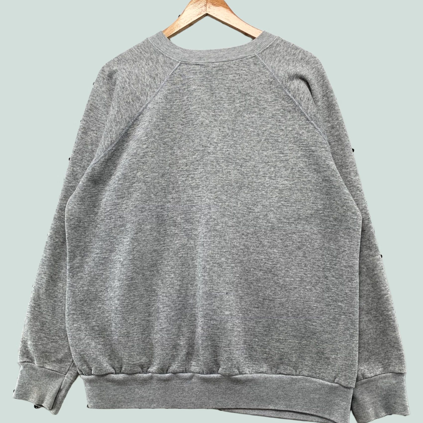 Vintage Vintage 80s Sweatshirt Mens Large Gray Heathered Gray Fleece Crewneck Made USA Size US L / EU 52-54 / 3 - 1 Thumbnail