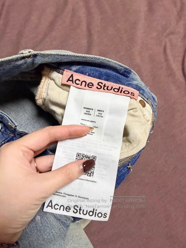 Acne Studios Acne Studios size XXS Splashed Denim Pants, Light Blue Spla Size 23" - 5 Thumbnail