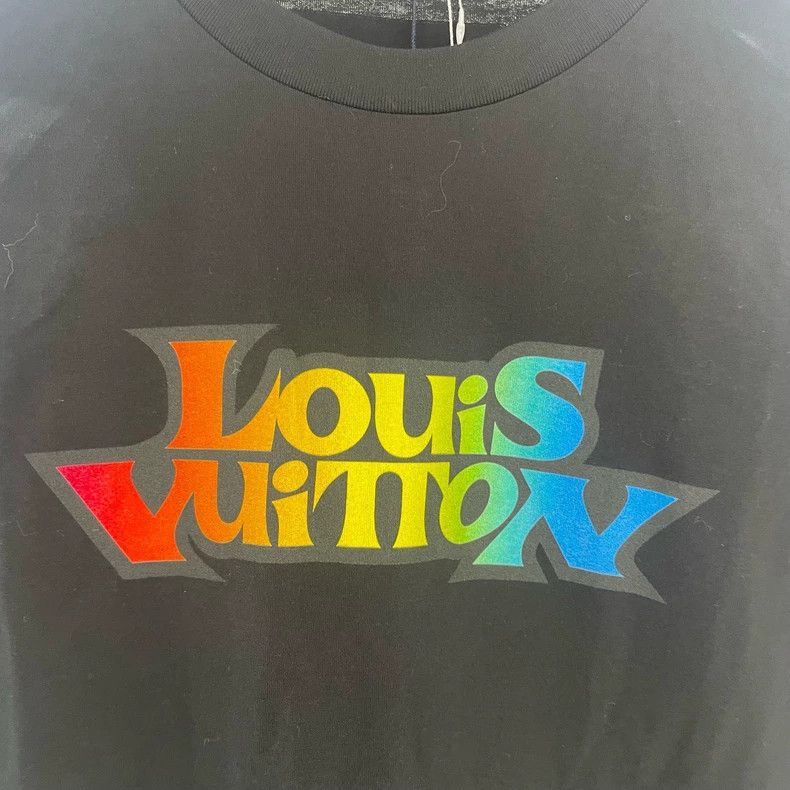 Louis Vuitton Louis Vuitton Black Rainbow Letter Long Sleeve Sweatshirt Size US L / EU 52-54 / 3 - 3 Thumbnail