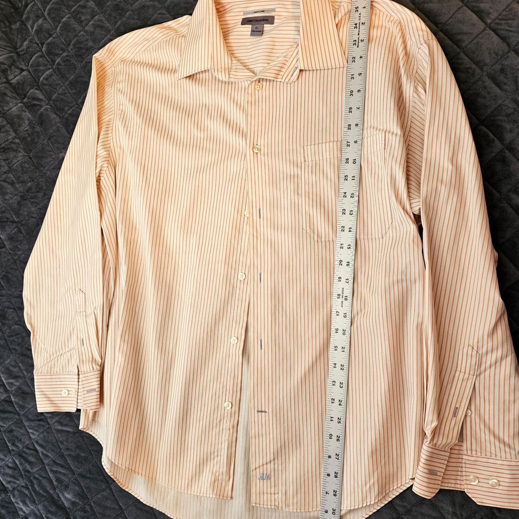 Johnston & Murphy Johnston & Murphy Shirt Long Sleeve White Pink Stripe Classic Collared Button-Up Easy Care XL Mens Regular Size XL Size US XL / EU 56 / 4 - 5 Thumbnail