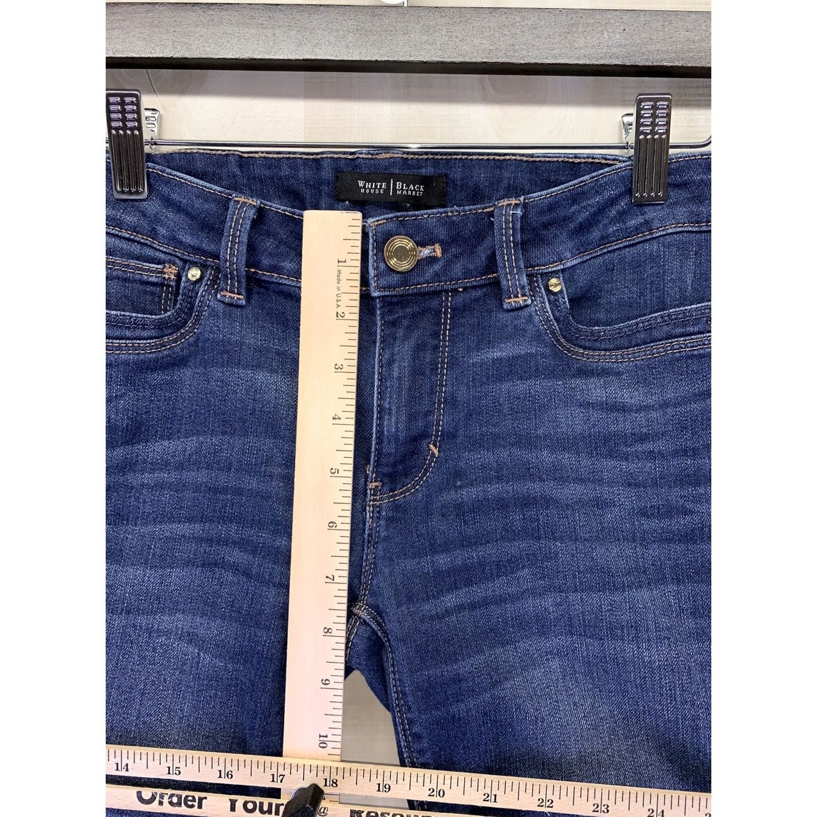 White House Black Market White House Black Market Jeans Womens Slim Leg Stretch Denim Skinny Size 0 Blue Regular 0r Mens Womens Boys Girls Size 25" / US 0 / IT 36 - 3 Thumbnail