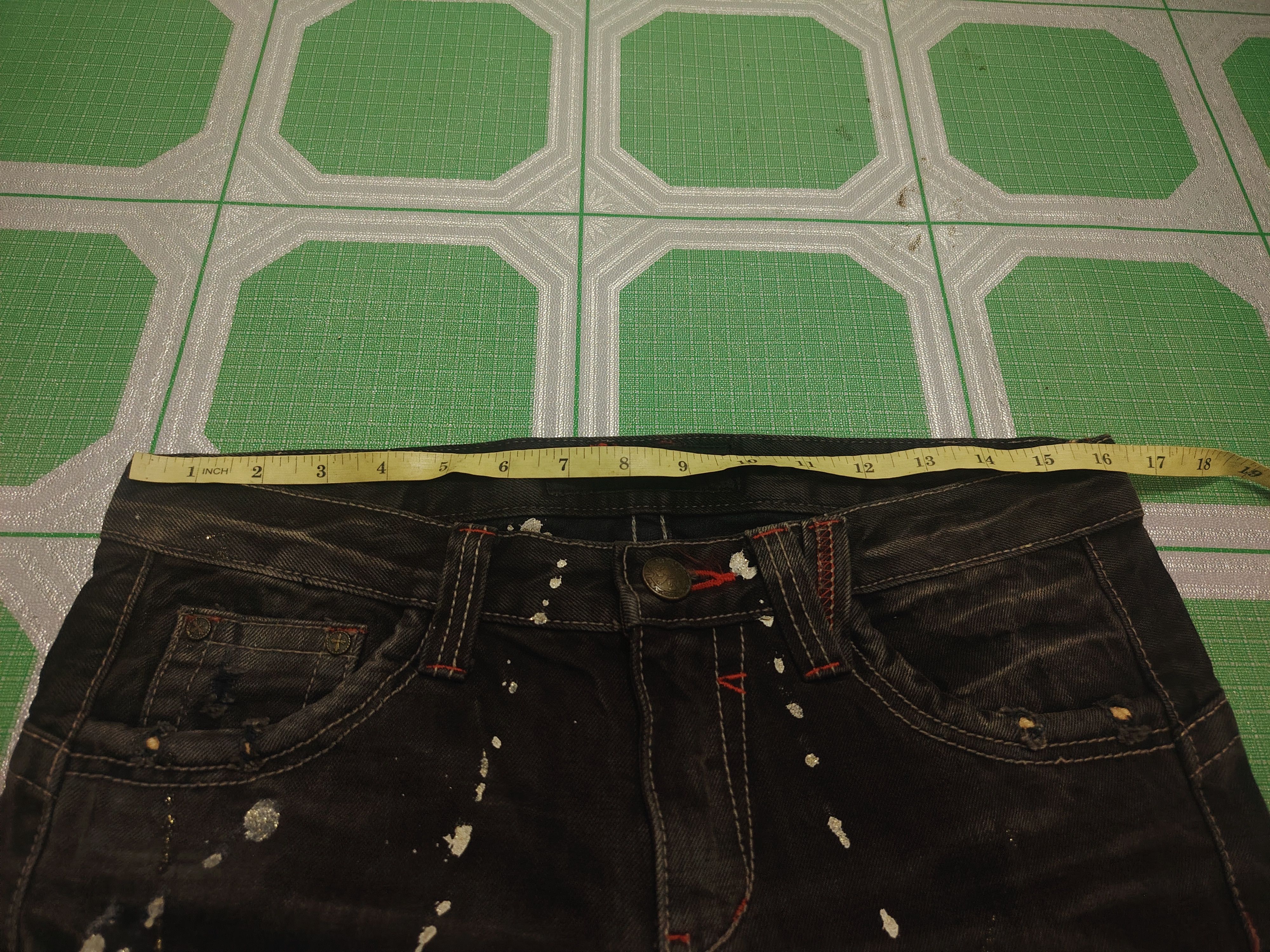 Yasuyuki Ishii Japan Lagust Painted Bead Pattern Distres Jeans Flared Jeans Size US 32 / EU 48 - 21 Thumbnail