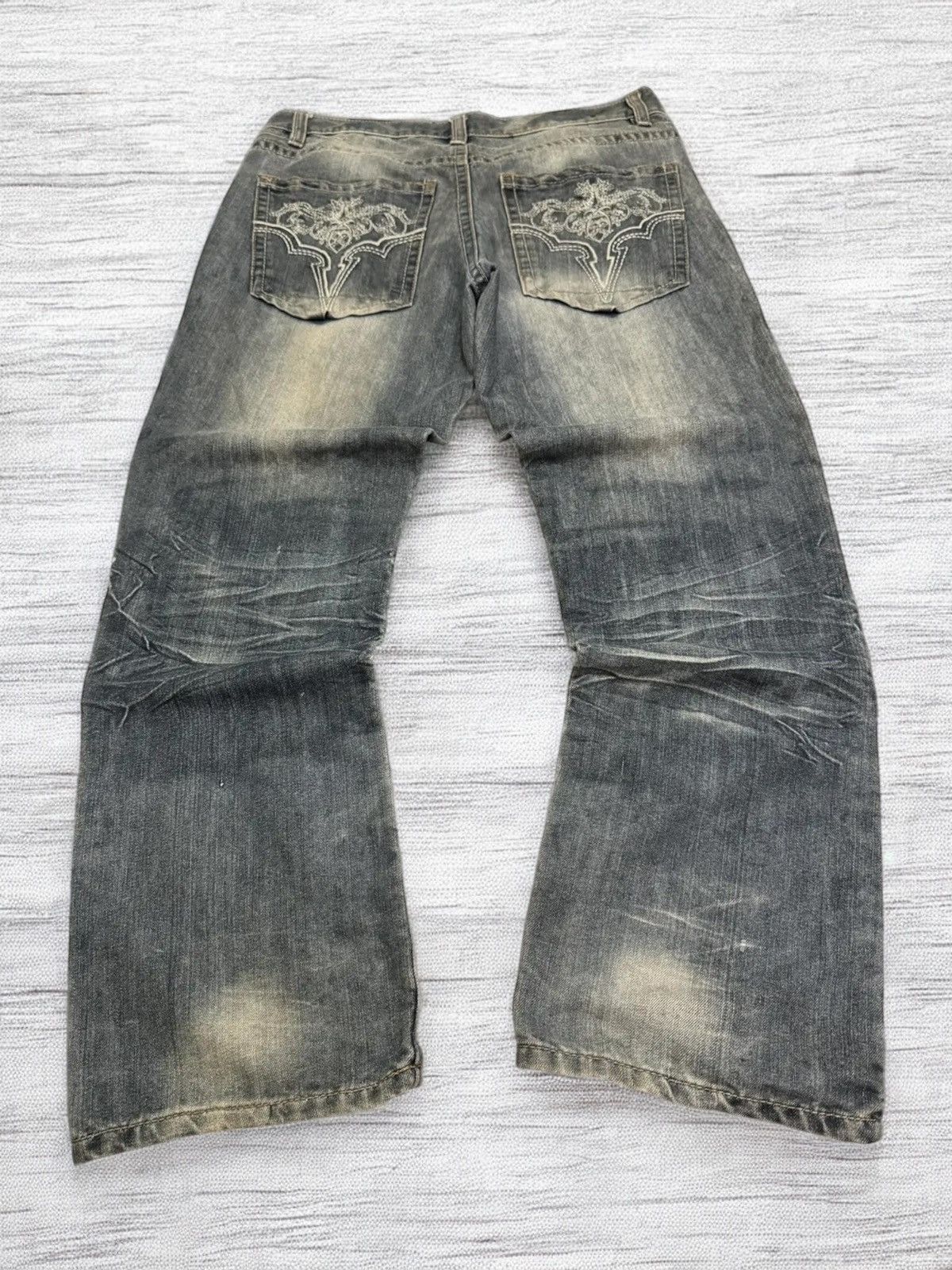 Avirex CRAZY AVIREX BAGGY STONE WASH CLAW MARK DENIM Size US 34 / EU 50 - 1 Thumbnail