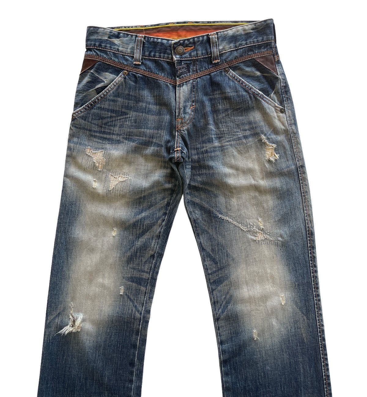 Japanese Brand Edwin Distressed Rusty Denim Size US 30 / EU 46 - 3 Thumbnail