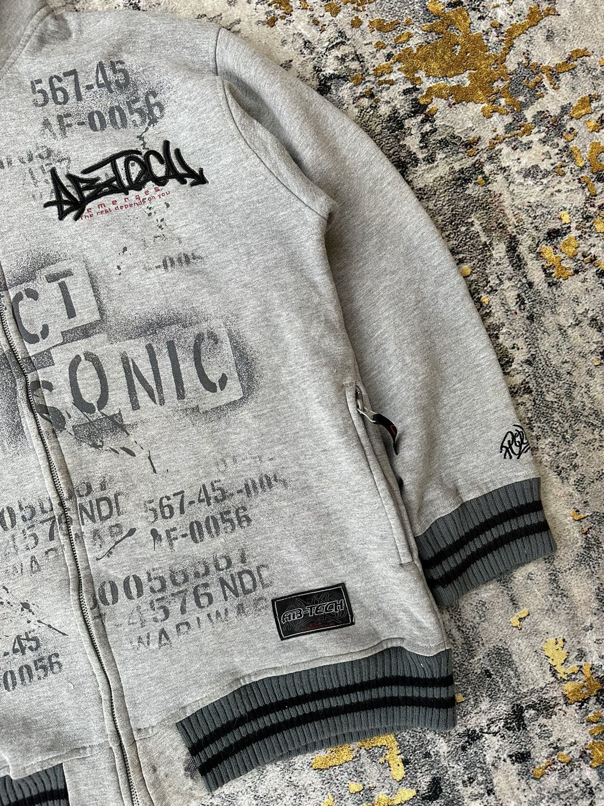 20471120 SICK TRASHED FUR ZIP HOODIE POEM EMBROIDERY IFSIX LGB STYLE Size US XL / EU 56 / 4 - 6 Thumbnail