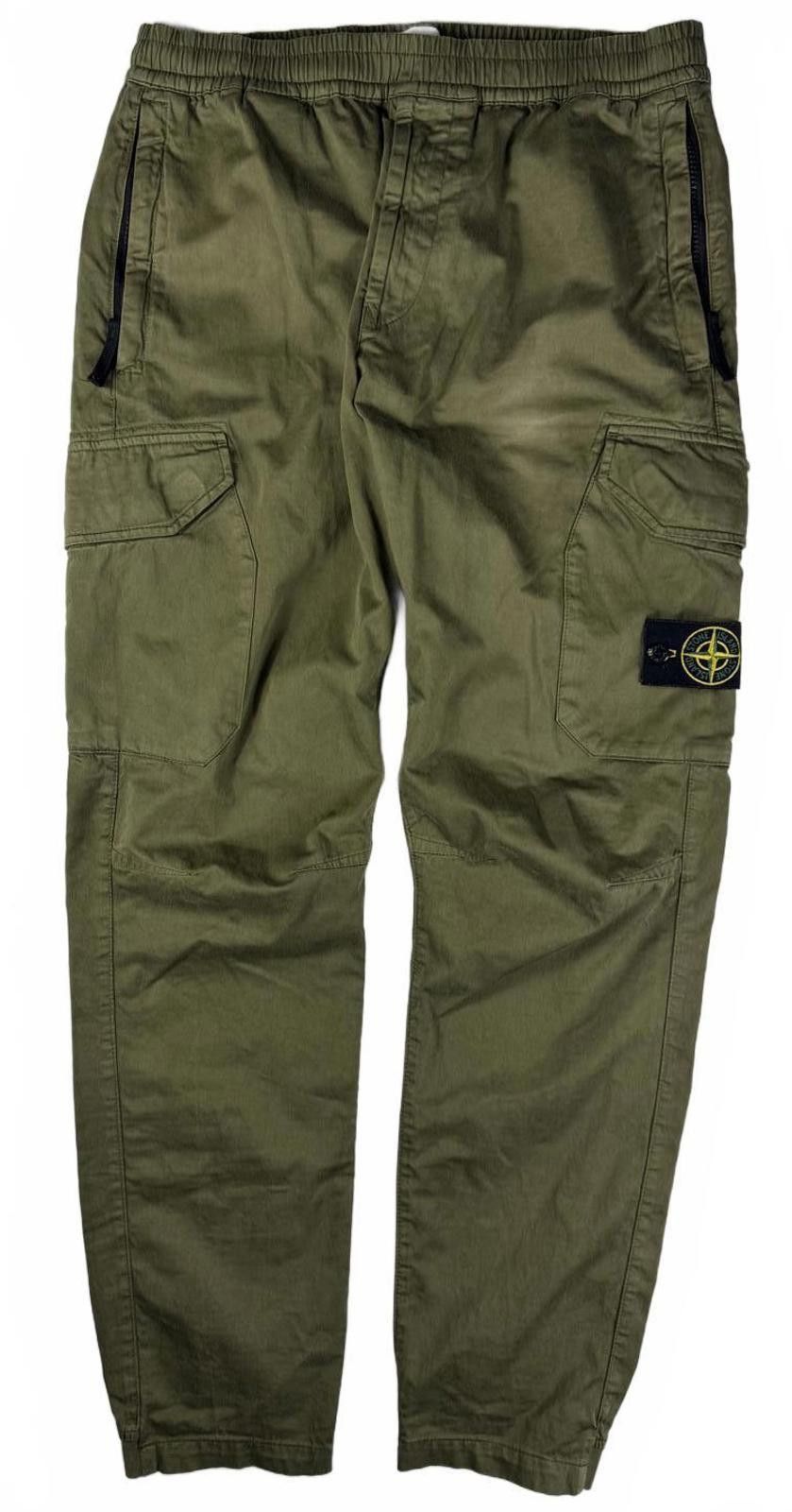 Stone Island Khaki Green Cargo Trousers TYPE RE-T 34” Waist