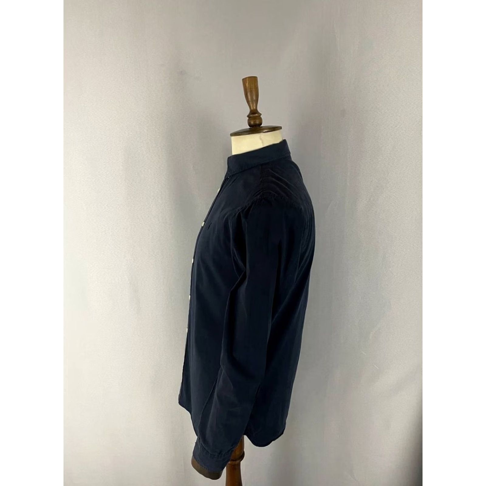 Allsaints AllSaints Mens Slim-Fit Button-Up Navy Long Sleeve Shirt M Size US M / EU 48-50 / 2 - 5 Thumbnail