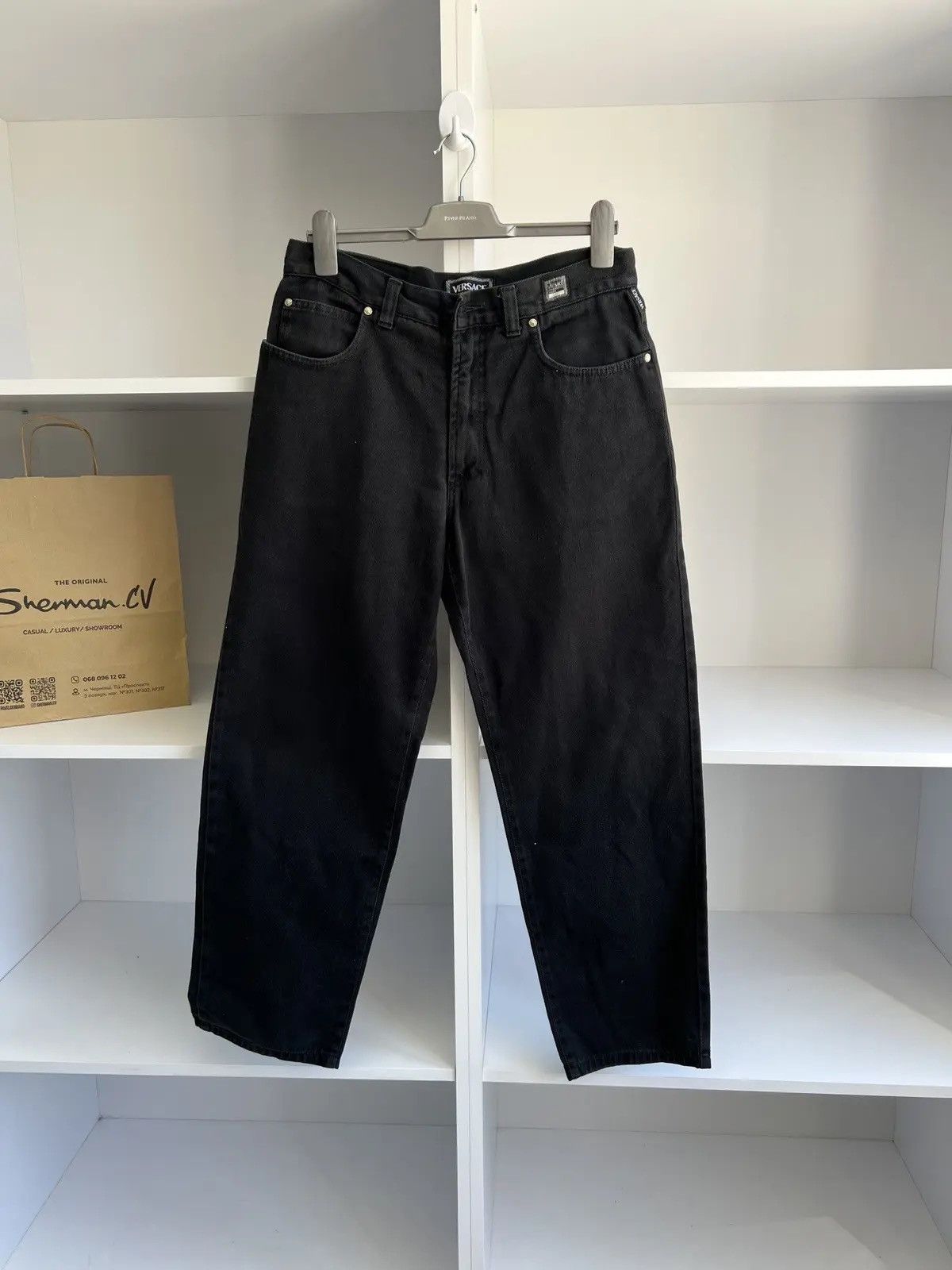 Versace × Versace Jeans Couture × Vintage Vintage Versace Jeans Couture black pants Size US 36 / EU 52 - 2 Thumbnail