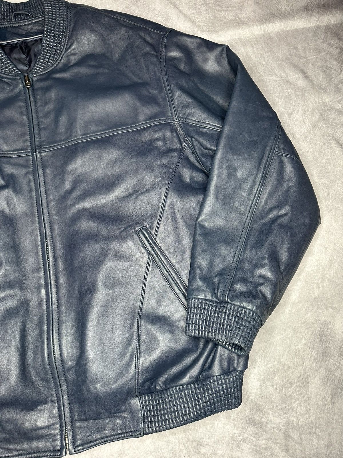Vintage Leather jacket blue vintage Size US XL / EU 56 / 4 - 5 Thumbnail