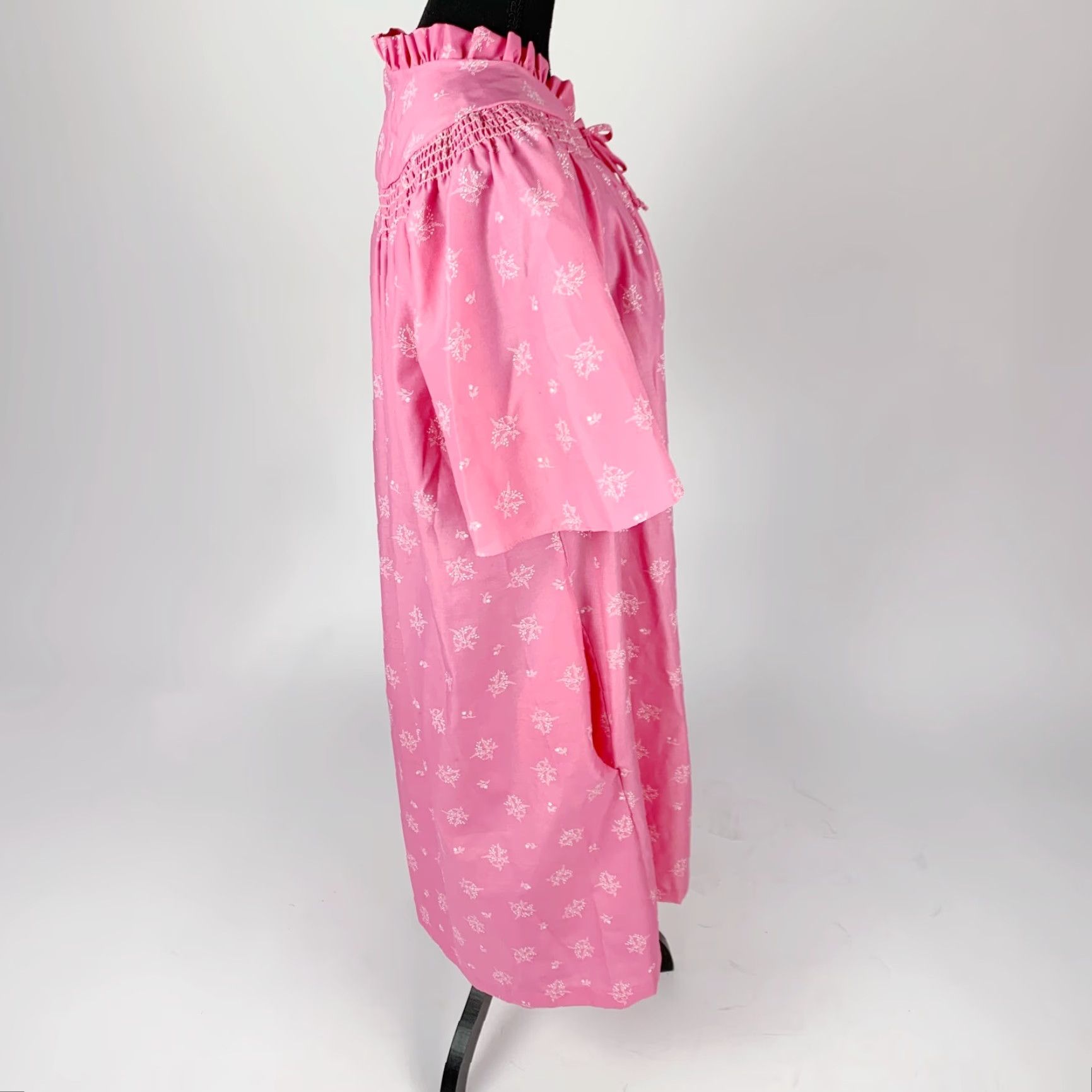 Pinko VINTAGE Serenity Nightgown Muumuu Caftan Pink 40 Med Cotton Blend 1970s Size ONE SIZE - 6 Thumbnail