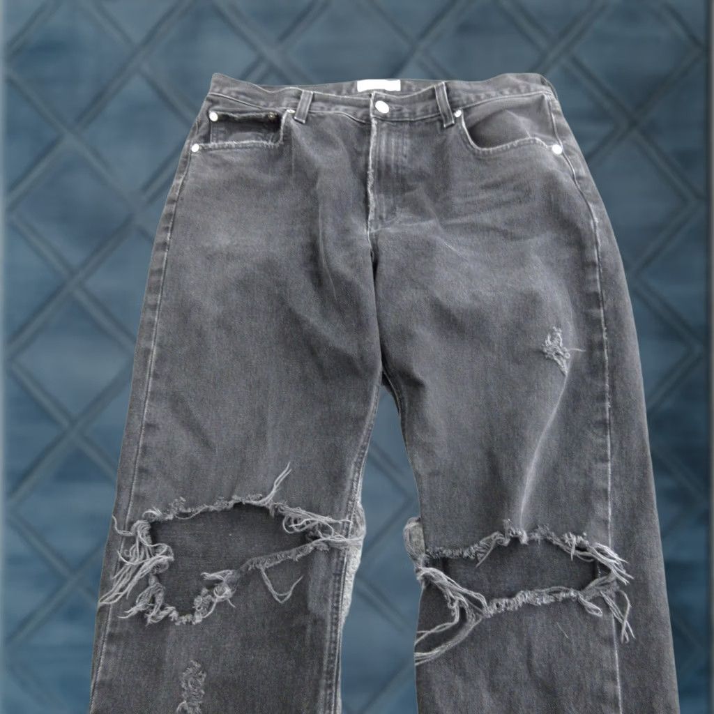 Agolde AGOLDE Jeans Womens Cherie High Rise Straight Charcoal Wash Distressed Denim 31 Regular Inseam 30in 5-Pocket Cotton Zip Button Size 24" / US 00 / IT 34 - 1 Thumbnail