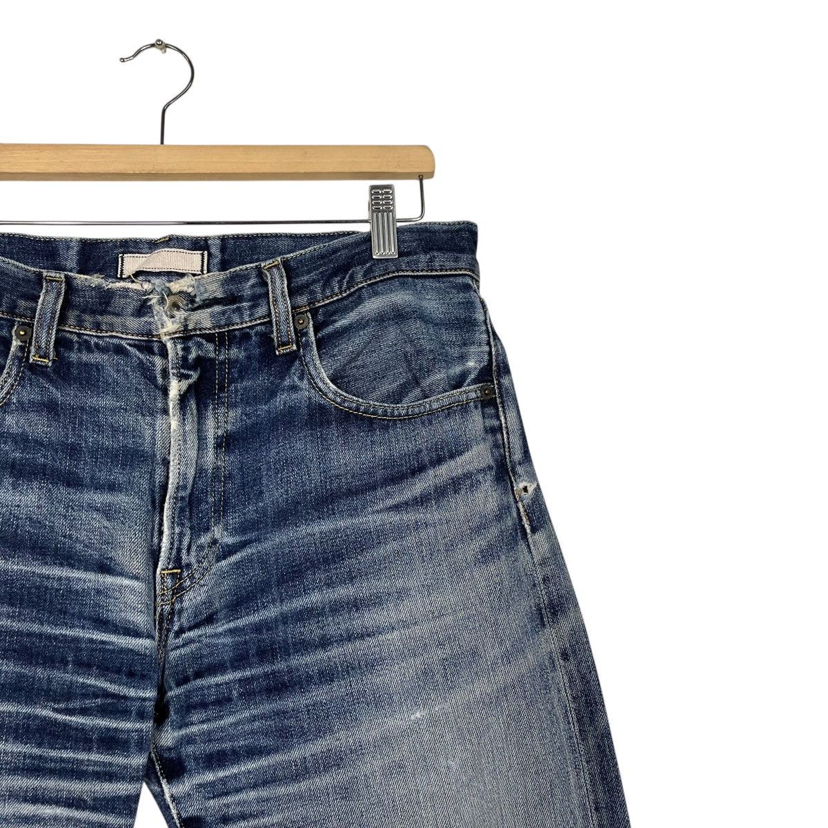 Japanese Brand Vintage Japanese Designer Selvedge Distressed Denim Jeans Size US 31 - 5 Thumbnail