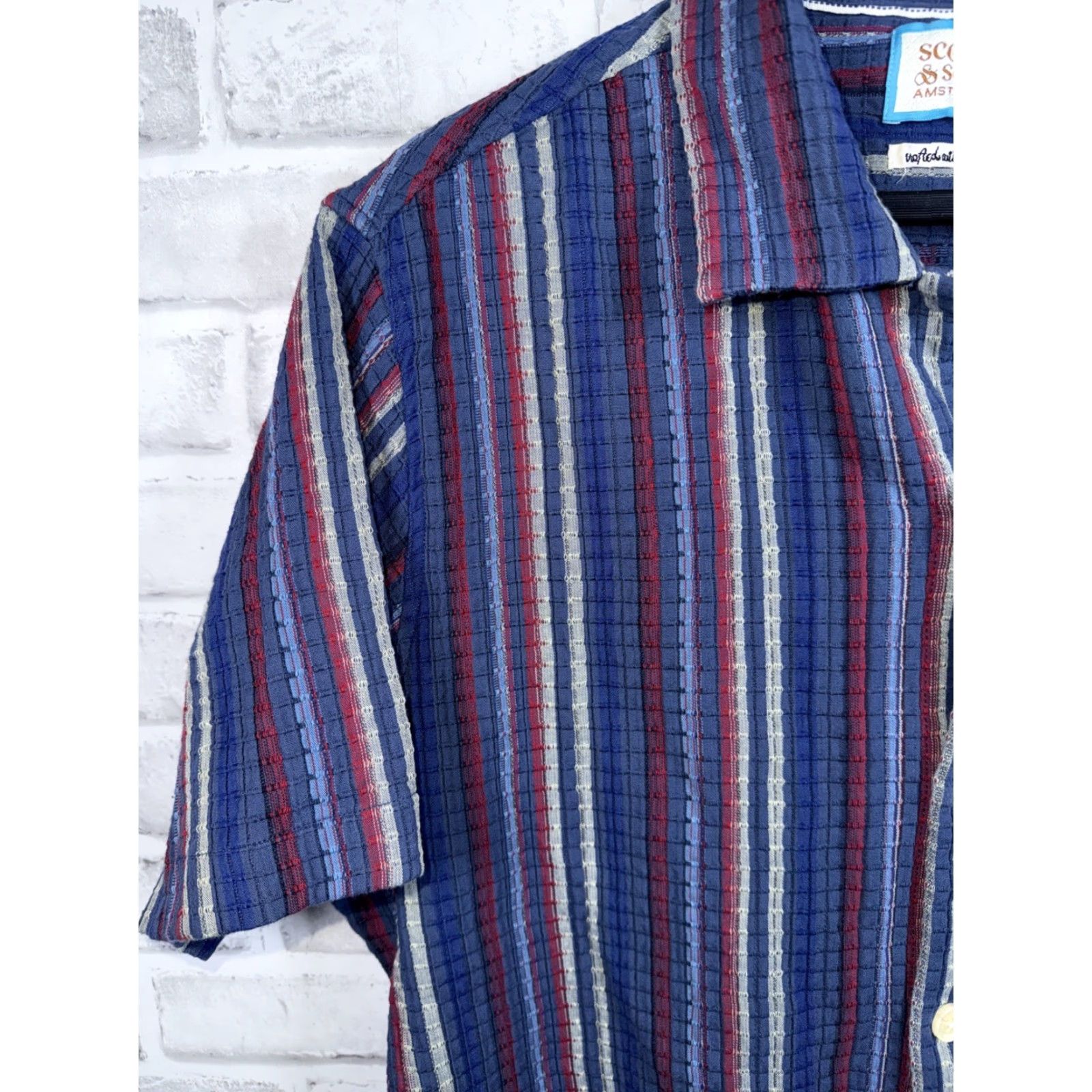 Scotch & Soda SCOTCH & SODA Multicolor Button-Up Shirt Mens XL Short Sleeve Casual Cotton Size US XL / EU 56 / 4 - 6 Thumbnail