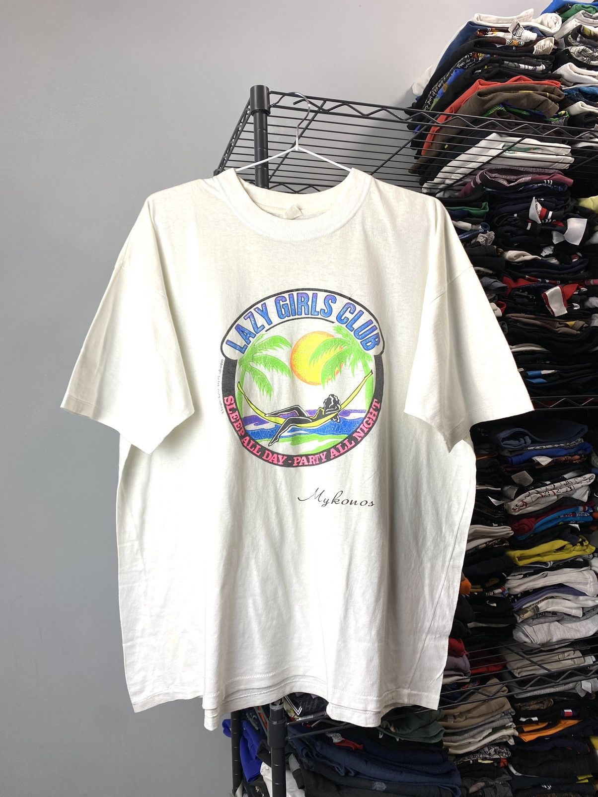 Bob Marley 1990’s Vintage Lazy Girls Club T Shirt Smoke Weed Jamaica Size US XL / EU 56 / 4 - 1 Thumbnail