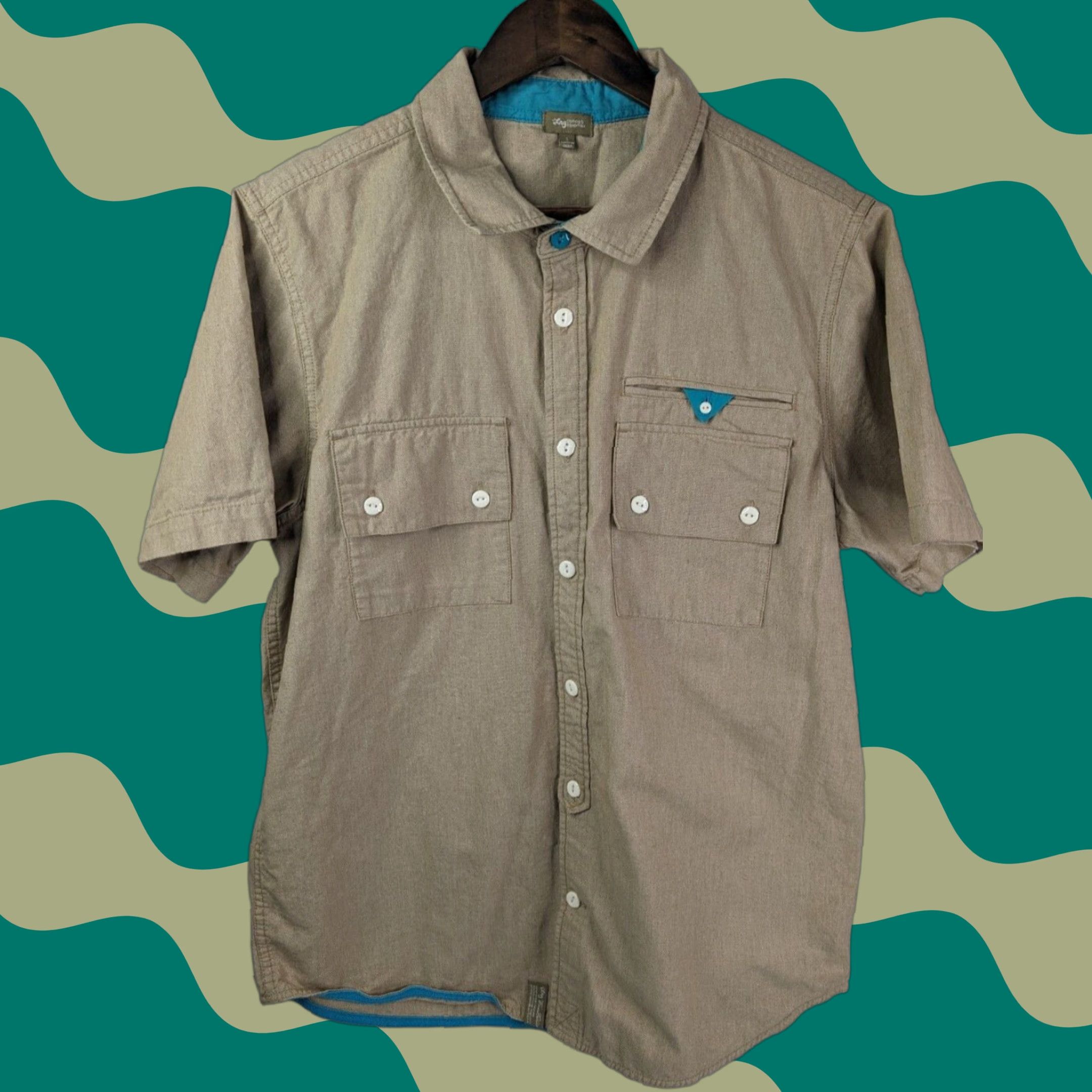 Vintage LRG Shirt Adult Large Beige Button Up Lifted Research Group Casual Men's Size US XL / EU 56 / 4 - 1 Thumbnail