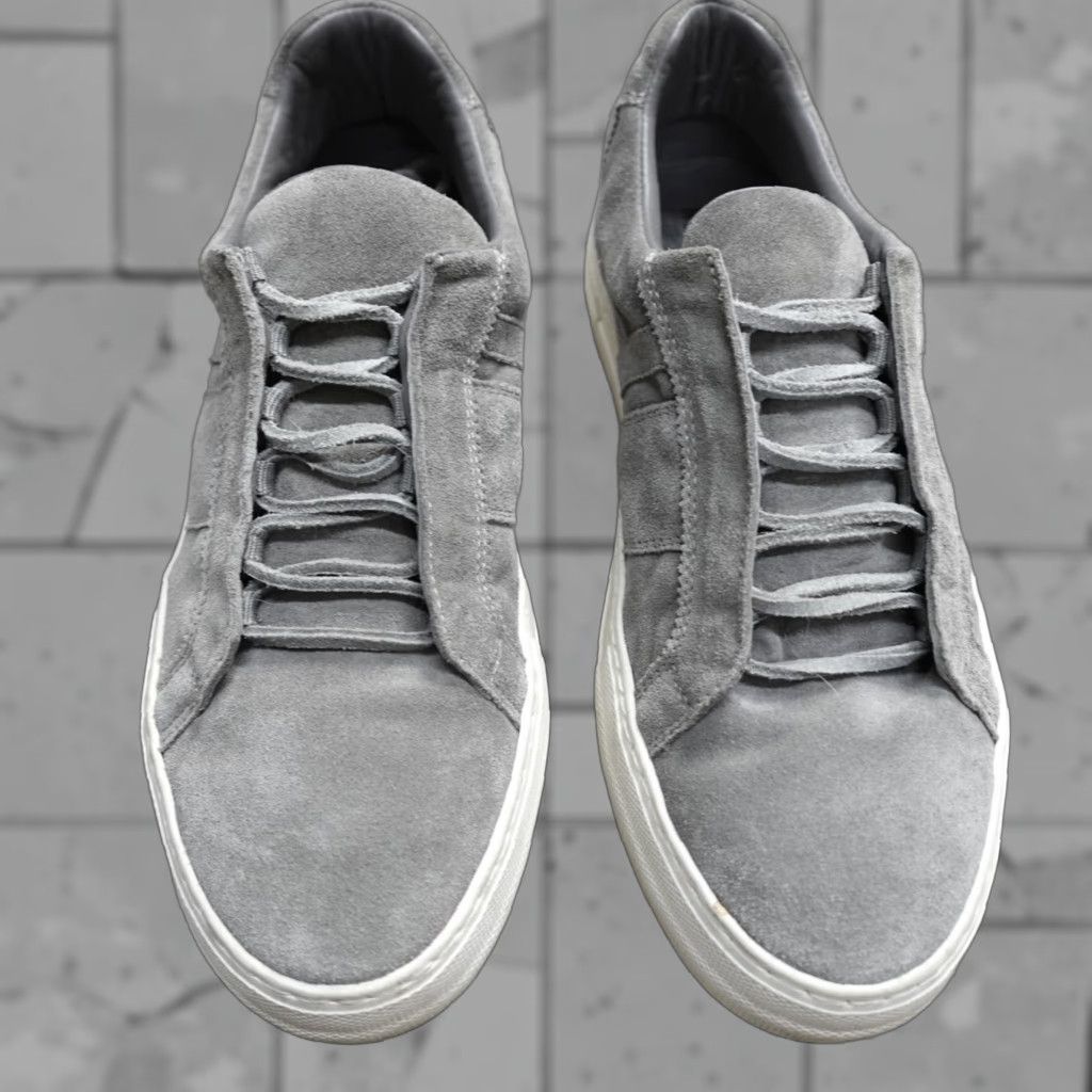 Helmut Lang VINTAGE Helmut Lang Womens Sneakers Gray Suede Margom Sole Made in Italy 8 / 38 Leather Lining Flat Casual Womens Size US 8 / IT 38 - 1 Thumbnail