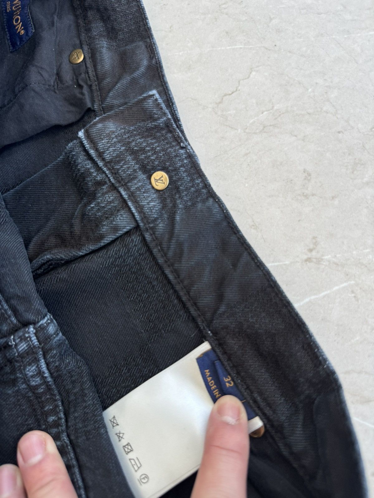 Louis Vuitton BLACK 3D DAMIER LV JEANS Size US 32 / EU 48 - 7 Thumbnail