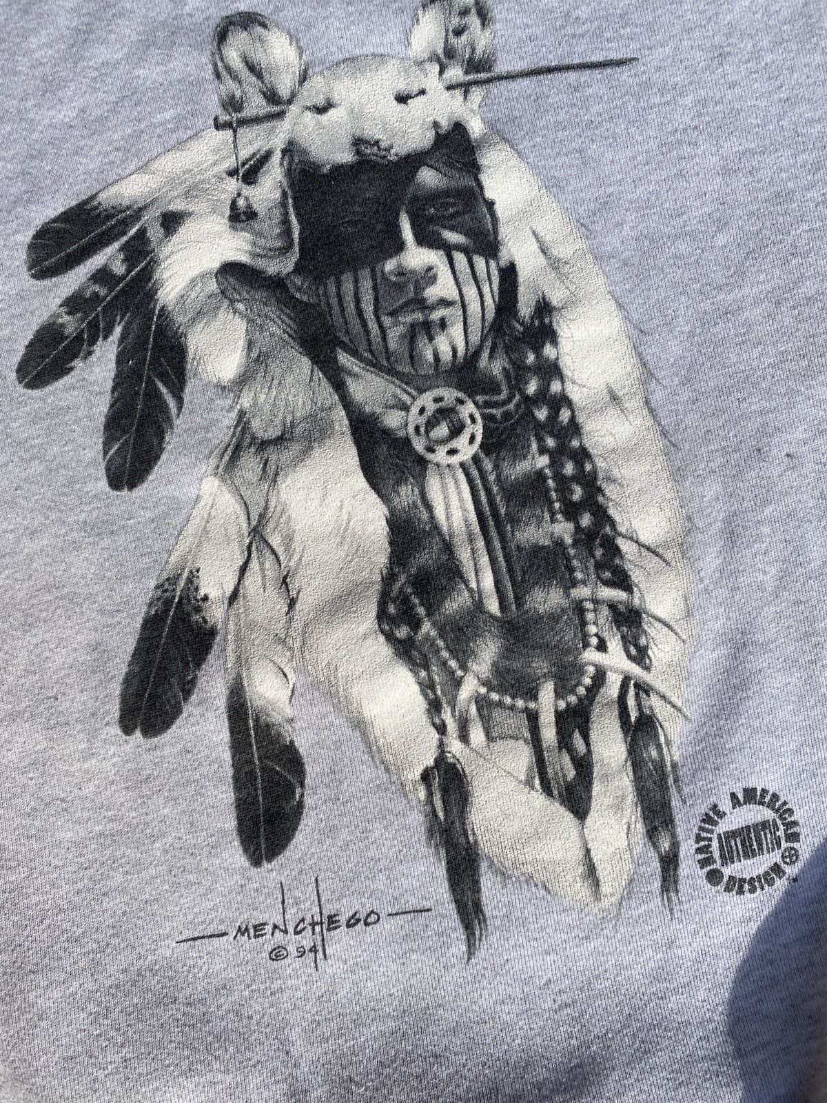 AAA × Vintage 90s native american chief wolf art sweatshirt L Size US L / EU 52-54 / 3 - 3 Thumbnail