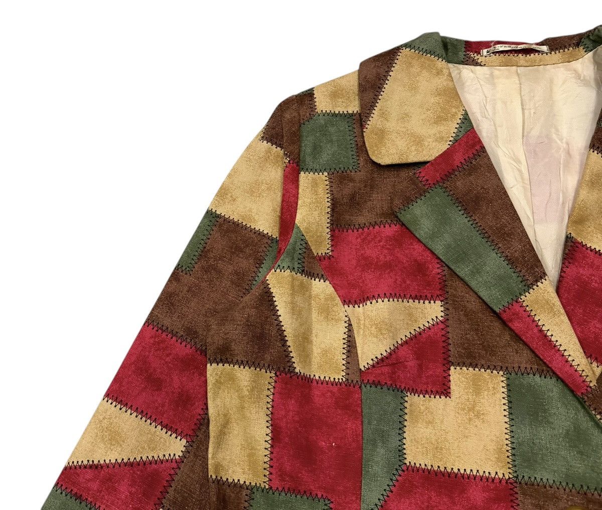 Vintage Vintage 90’s Multicolour Patchwork Style Buttons Jacket Size M / US 6-8 / IT 42-44 - 5 Thumbnail