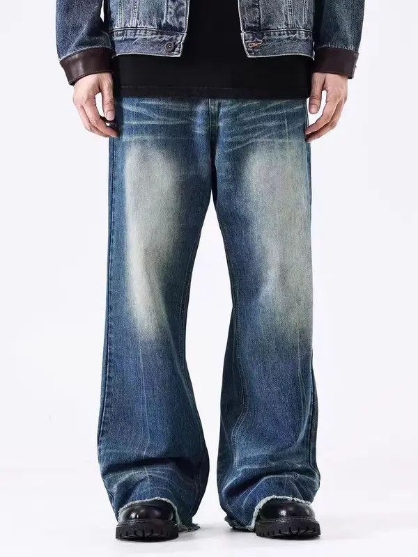 Vintage VIBE High Street Micro Flare Vintage Frayed Edge Jeans Size US 34 / EU 50 - 1 Thumbnail