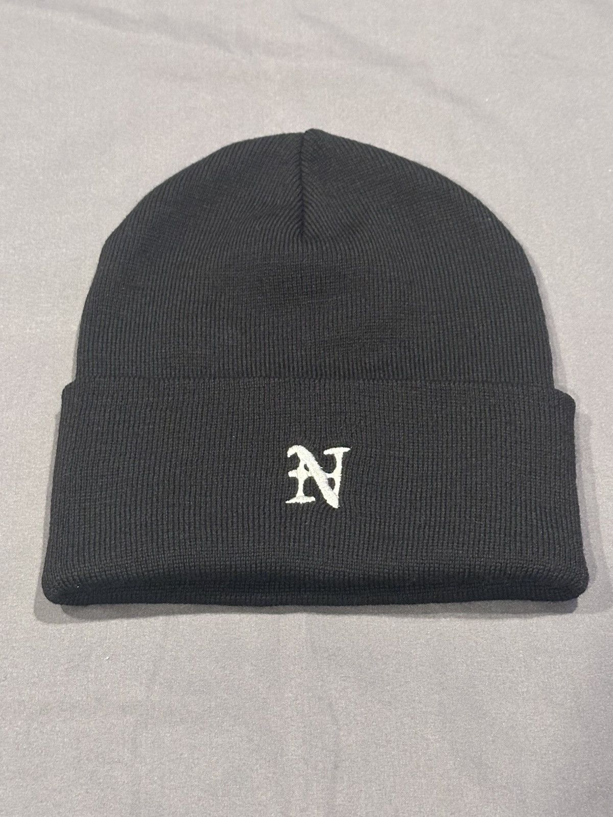 Nahmias Nahmias wool beanie in Black Embroidered logo 'N' Size ONE SIZE - 1 Thumbnail