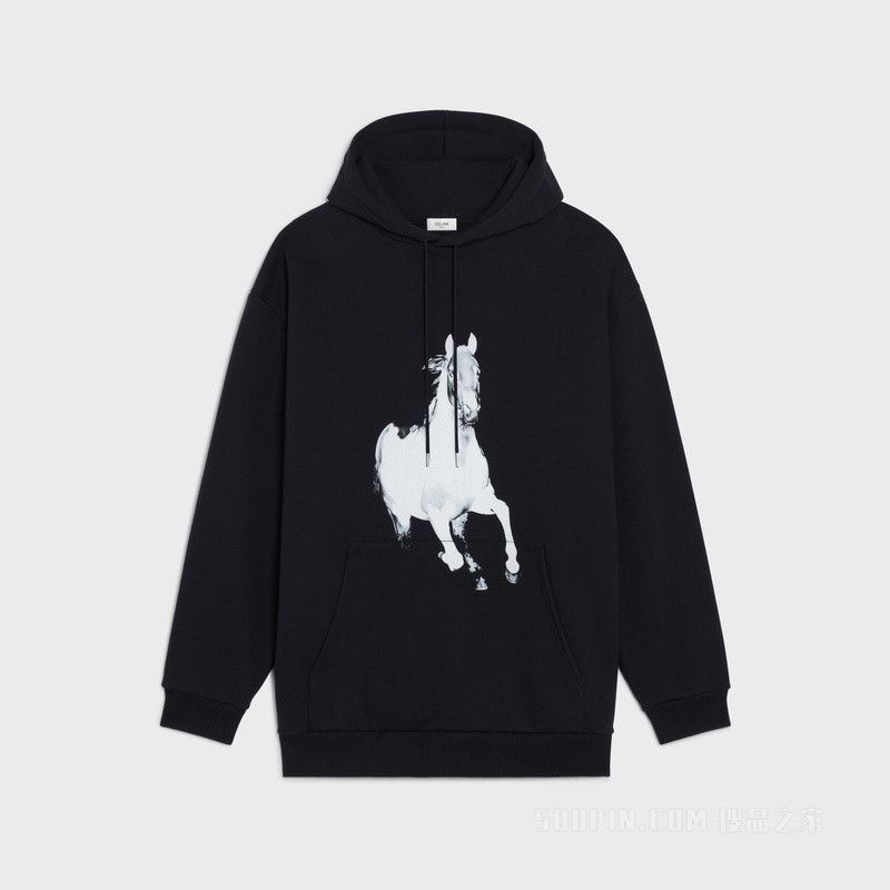 Celine Black Hoodie with White Horse Size US M / EU 48-50 / 2 - 1 Thumbnail
