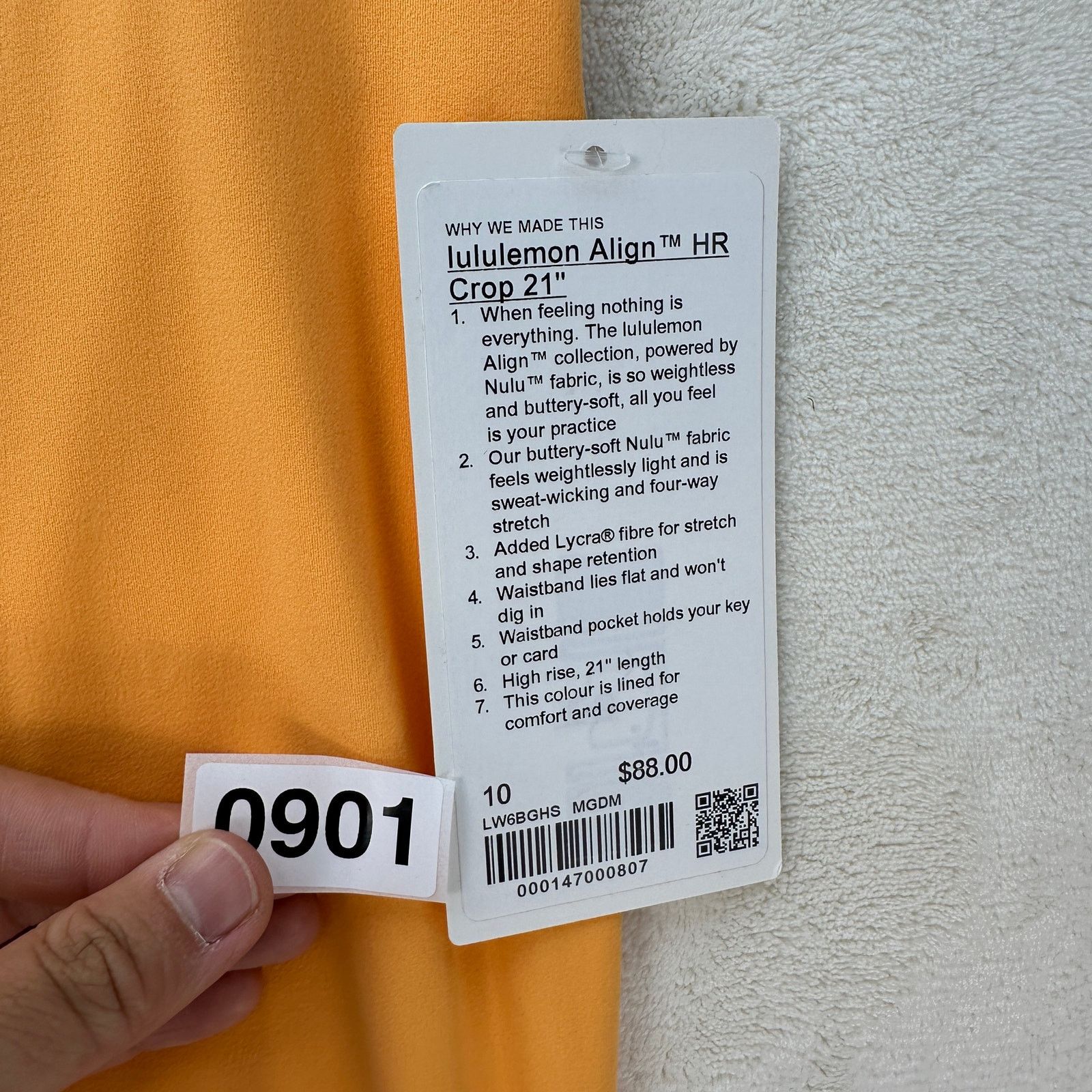 Lululemon LULULEMON WOMEN'S 10 ALIGN HIGH RISE CROP 21" MANGO DREAM Size 32" / US 10 / IT 46 - 7 Thumbnail