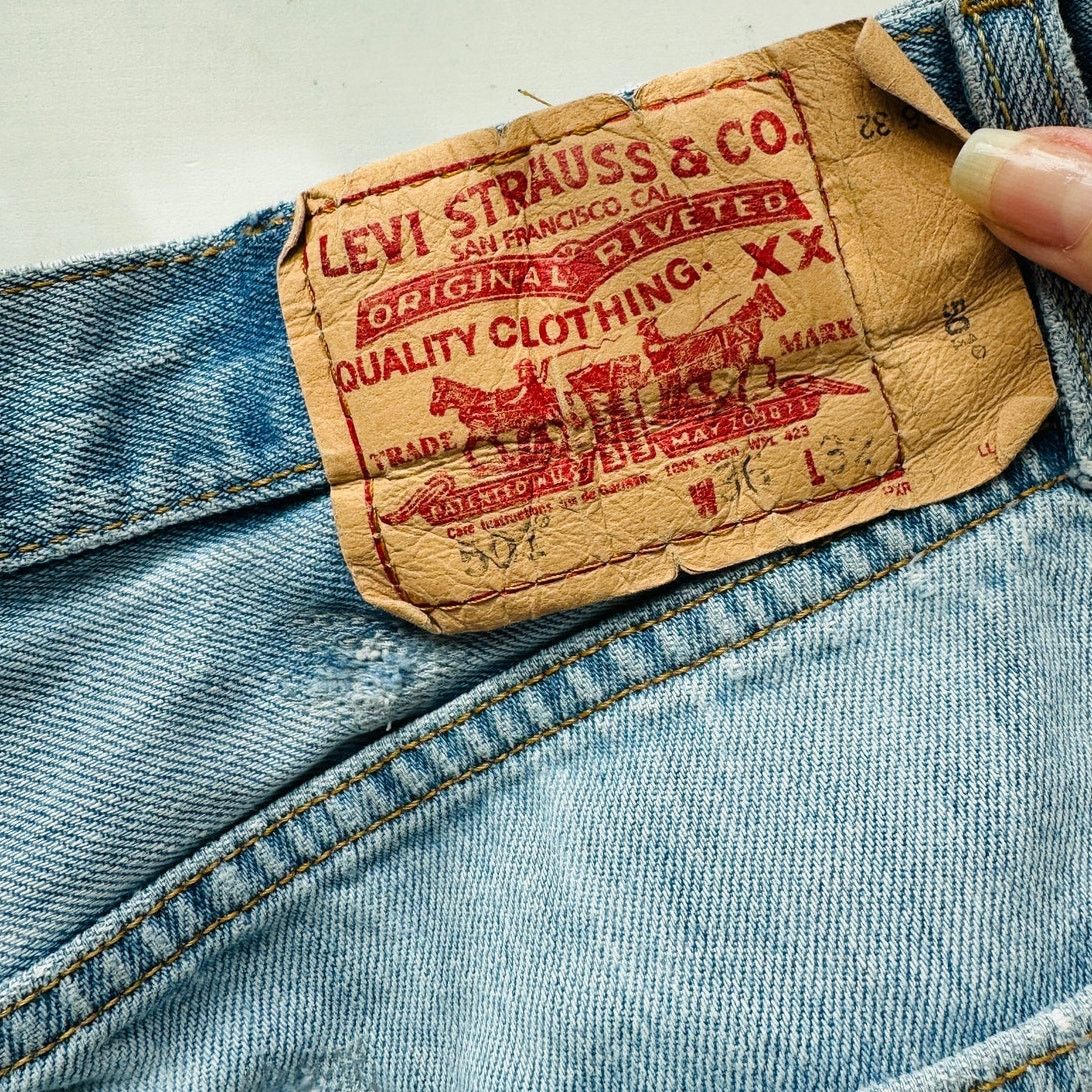 Levi's Levis 501 Light Blue Wash Button Fly Refurbished Shorts 36 Size 36" / US 14 / IT 50 - 11 Thumbnail