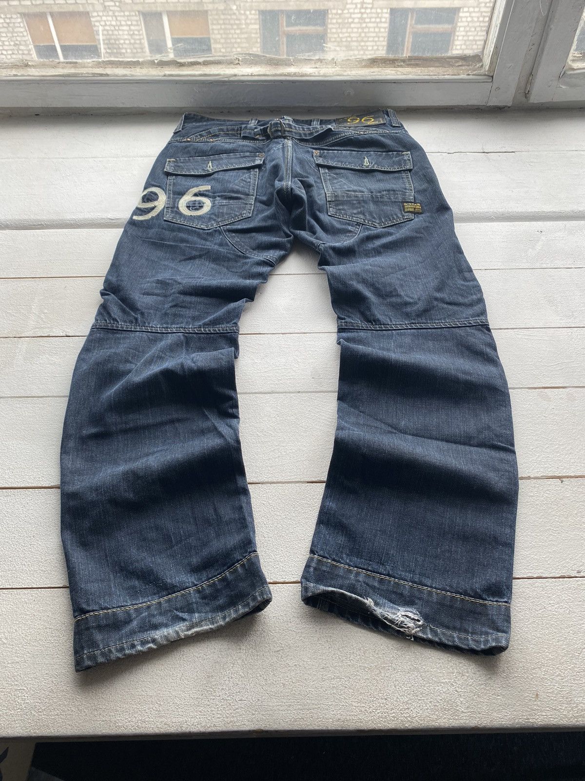 G-Star × Vintage 🔥PUNK G STAR OPIUM STRAIGHT 96 BLUE MENS JEANS Y2k BIKER Size US 34 / EU 50 - 17 Thumbnail