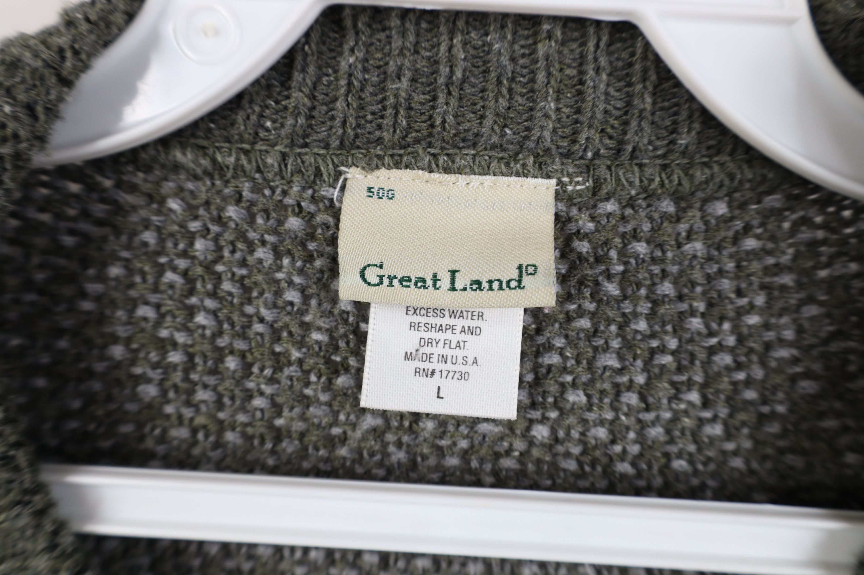 Vintage Vintage 90s Streetwear Thermal Knit Henley Sweater Green USA Size US L / EU 52-54 / 3 - 7 Thumbnail