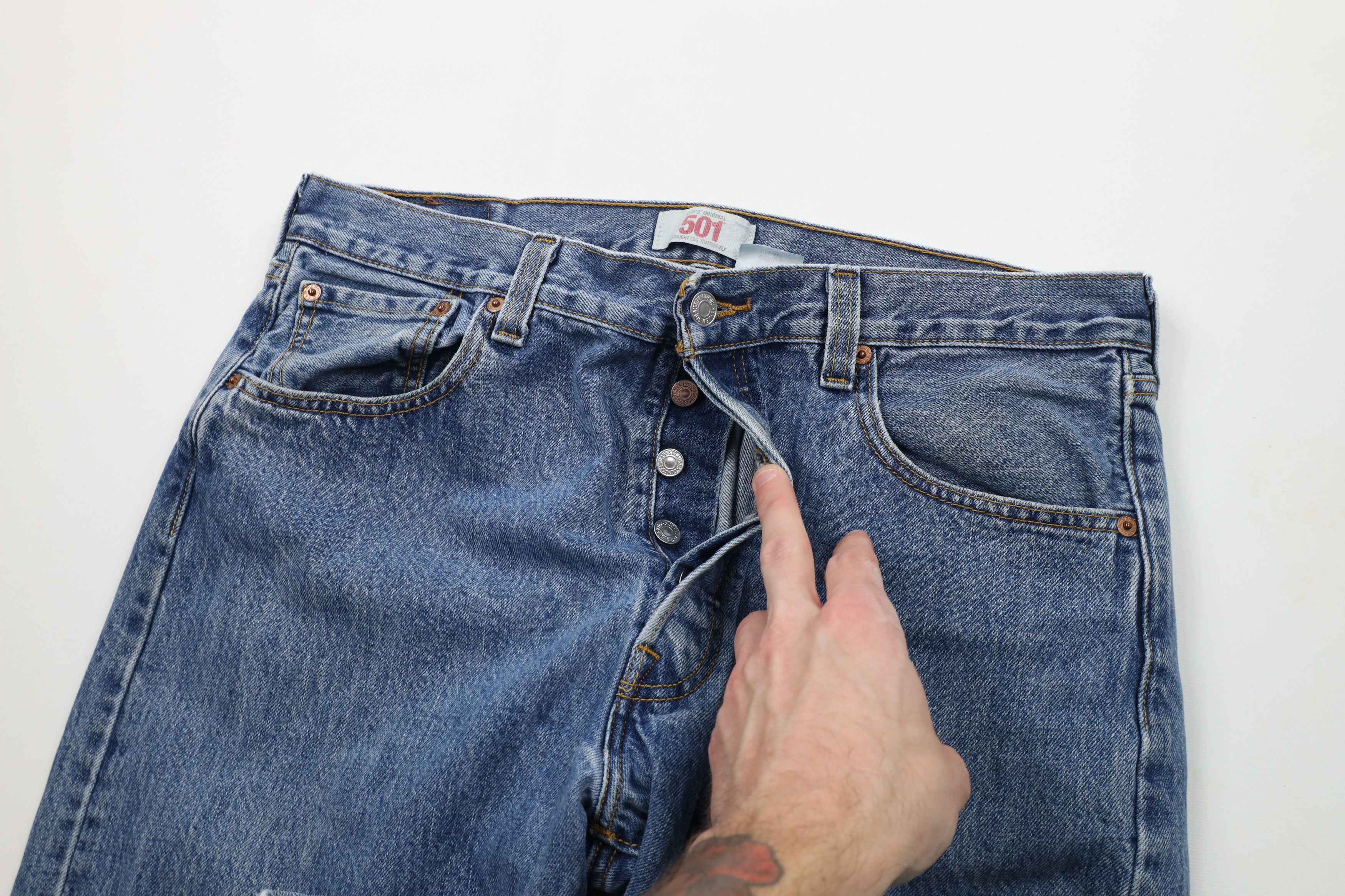 Levi's × Vintage Vintage Y2K Levis 501xx Original Fit Button Fly Jeans Blue Size US 36 / EU 52 - 6 Thumbnail
