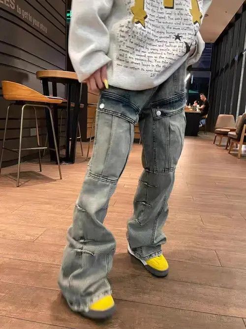 Japanese Brand × Jean Vintage street wash micro-flared jeans Size US 32 / EU 48 - 2 Thumbnail