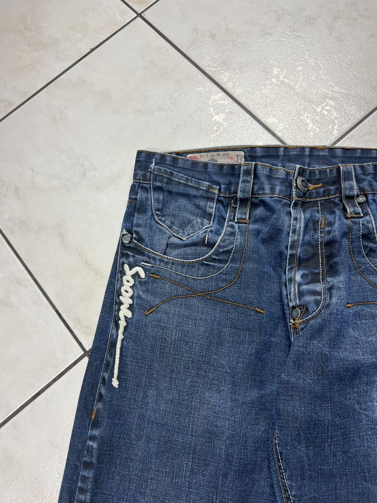 Evisu Vintage Soone denim distressed y2k selvedge jeans navy japan Size US 32 / EU 48 - 8 Thumbnail