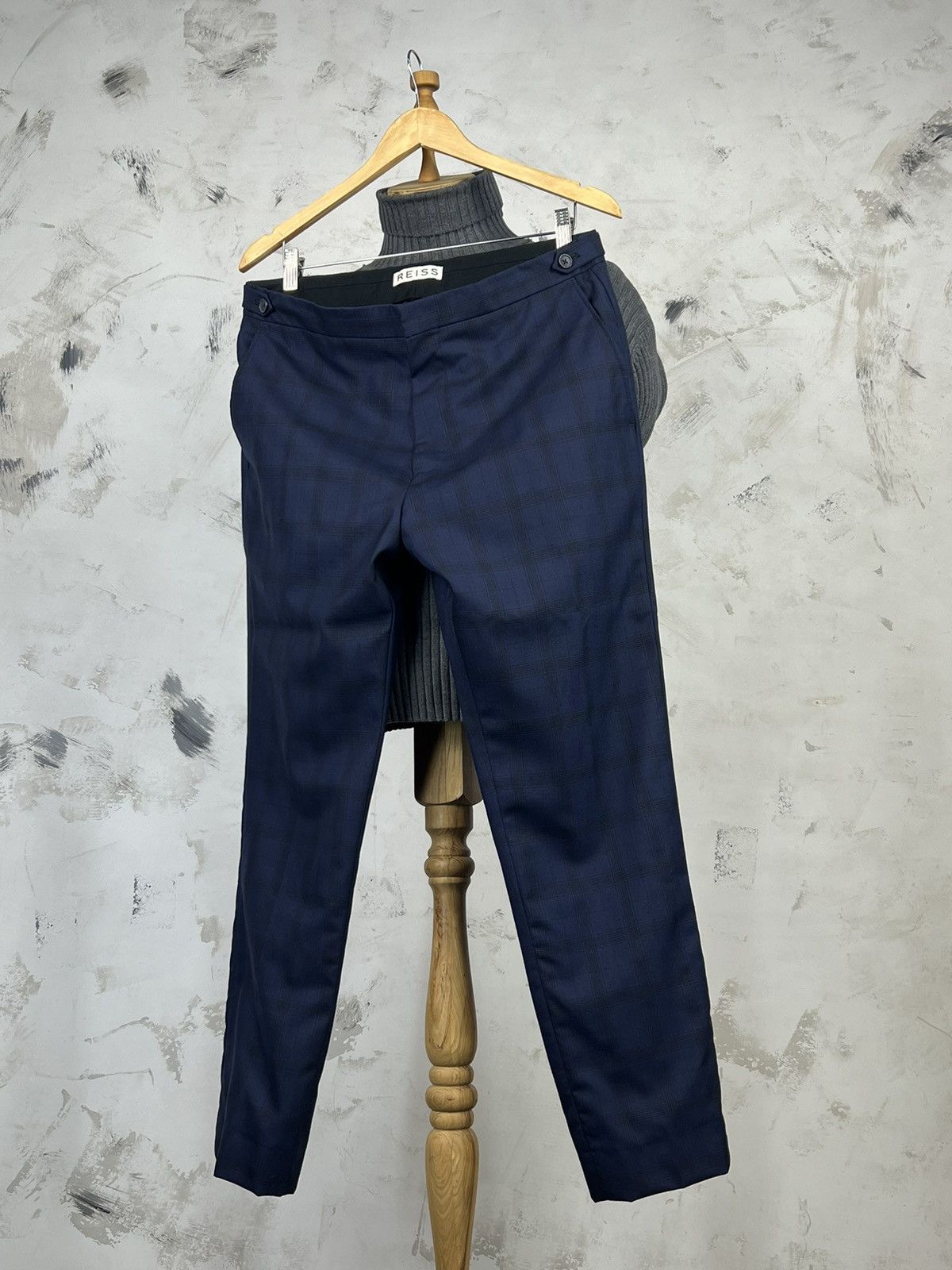 Reiss Reiss Three Piece Check Suit Jacket Vest Trousers Size S - M Size 40R - 13 Thumbnail
