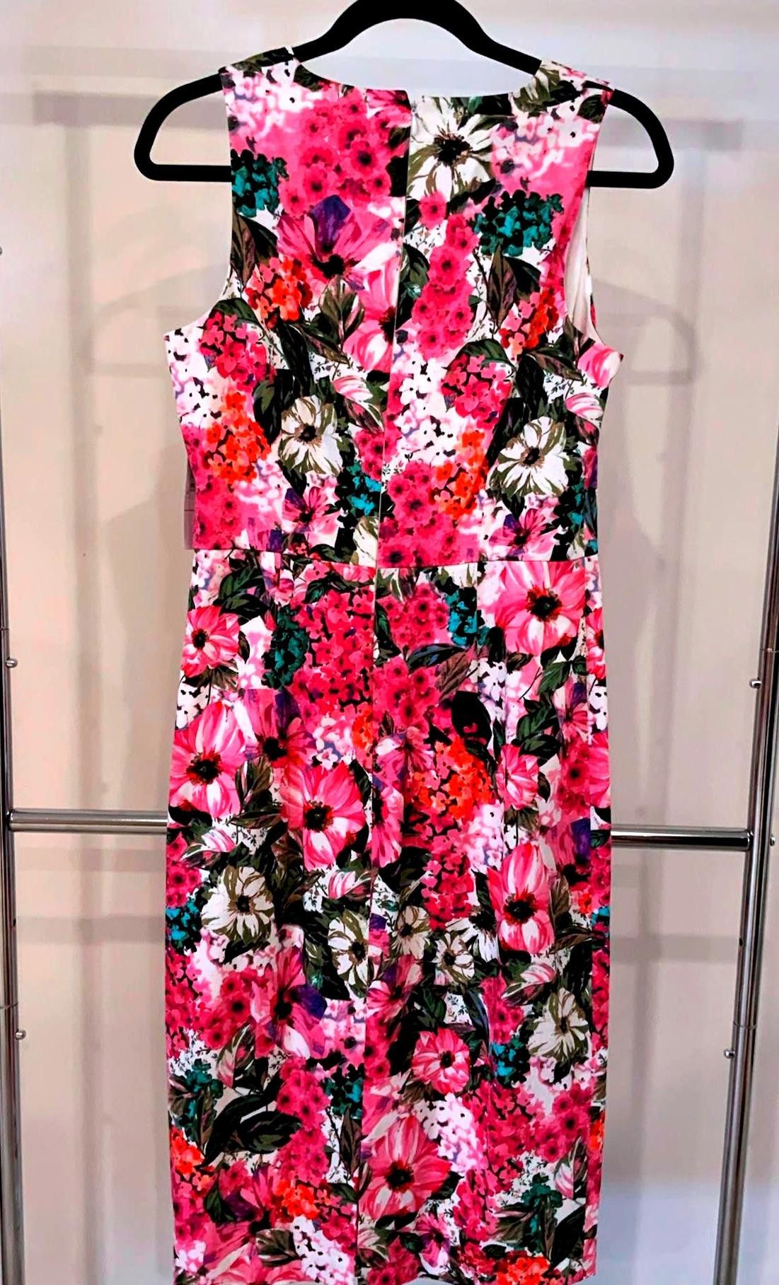 Designer Maggy London Floral Dress - Vibrant & Elegant Size L / US 10 / IT 46 - 2 Thumbnail