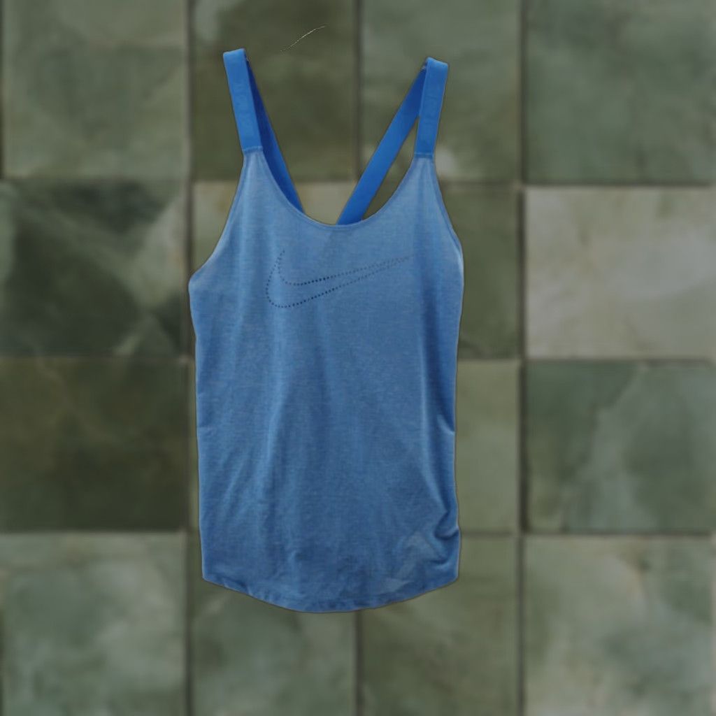 Nike Nike Womens Blue Striped Racerback Tank Top Small Size S / US 4 / IT 40 - 1 Thumbnail