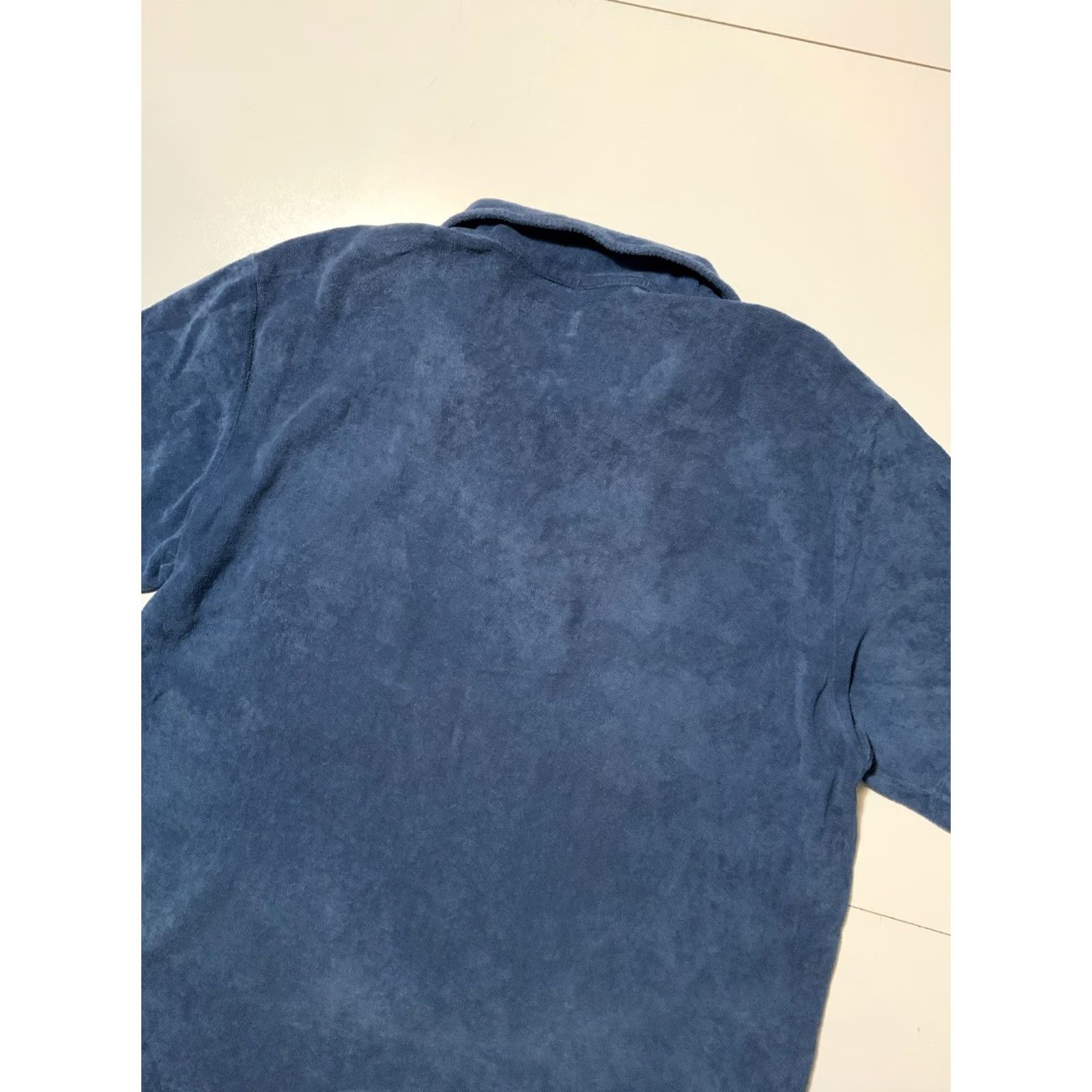 Universal Works VINTAGE Universal Works Polo Shirt XL Men Blue Open Collar Terry Fleece S/S Vacation University Theme Mens Size US XL / EU 56 / 4 - 7 Thumbnail