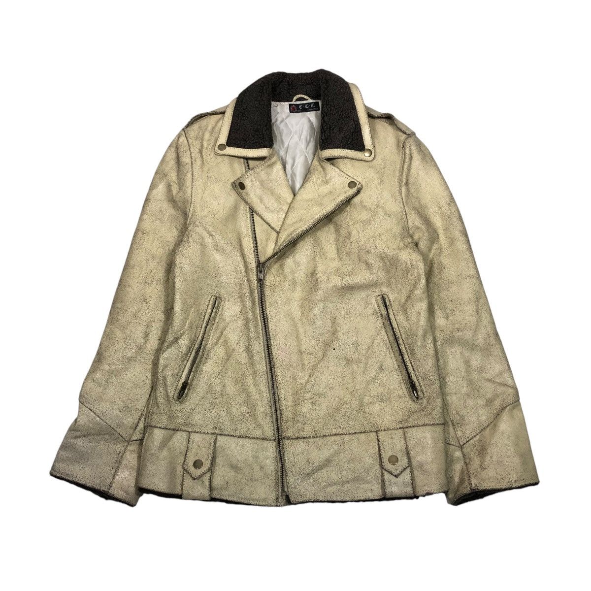 Japanese Brand VINTAGE BIKER COW LEATHER JACKET DOUBLE COLLAR ISSEY MIYAKE Size US M / EU 48-50 / 2 - 1 Thumbnail