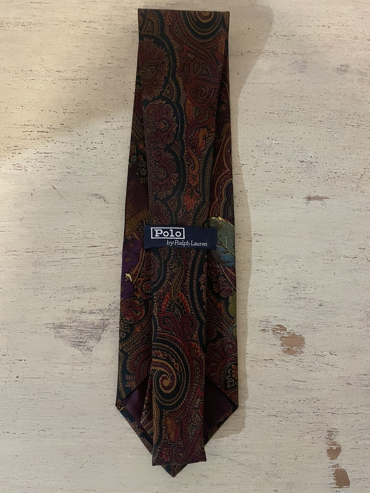 Polo Ralph Lauren × Vintage Rare Paisley-Fruit Pheasant Print Silk Tie Size ONE SIZE - 5 Thumbnail
