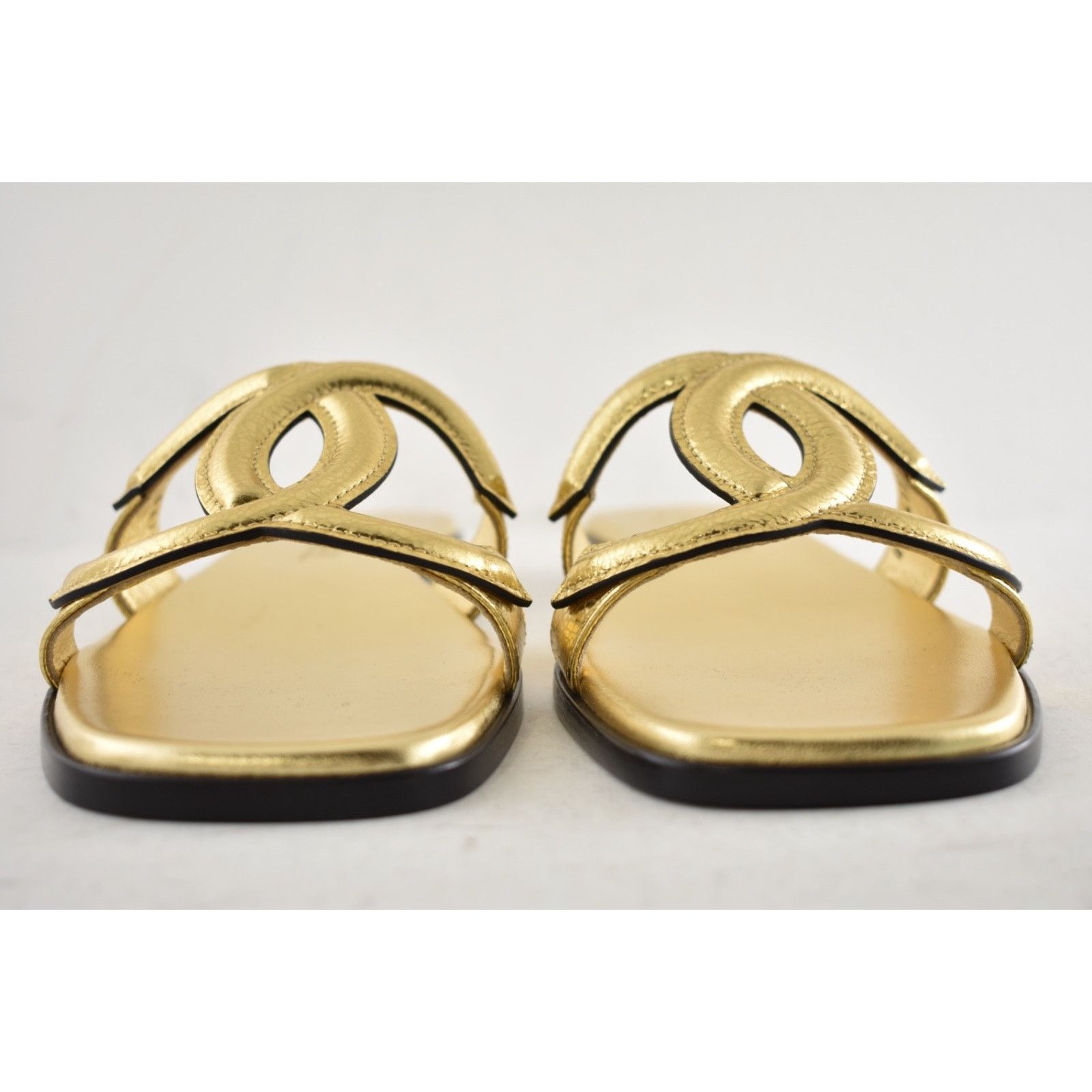 Chanel Chanel Golden Cracked Leather XL CC Mules Sandals 37 Size US 6 / IT 36 - 13 Thumbnail