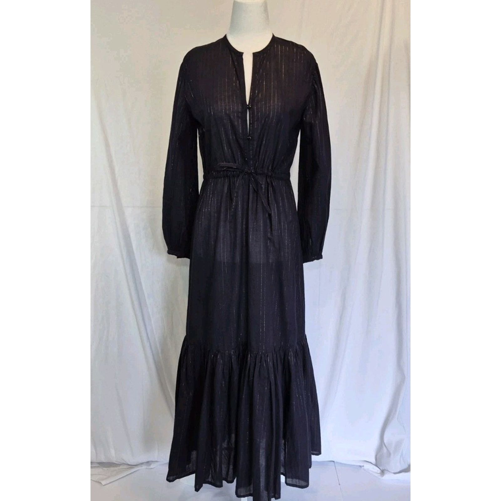 Emerson Fry India Collection Emerson Fry Frances Navy Cotton Dress XS Size XS / US 0-2 / IT 36-38 - 4 Thumbnail