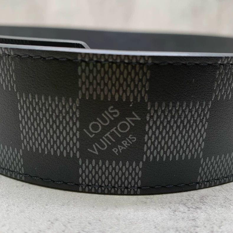 Louis Vuitton Louis Vuitton Louis Vuitton Black Checkered Belt-2506 Size ONE SIZE - 8 Thumbnail