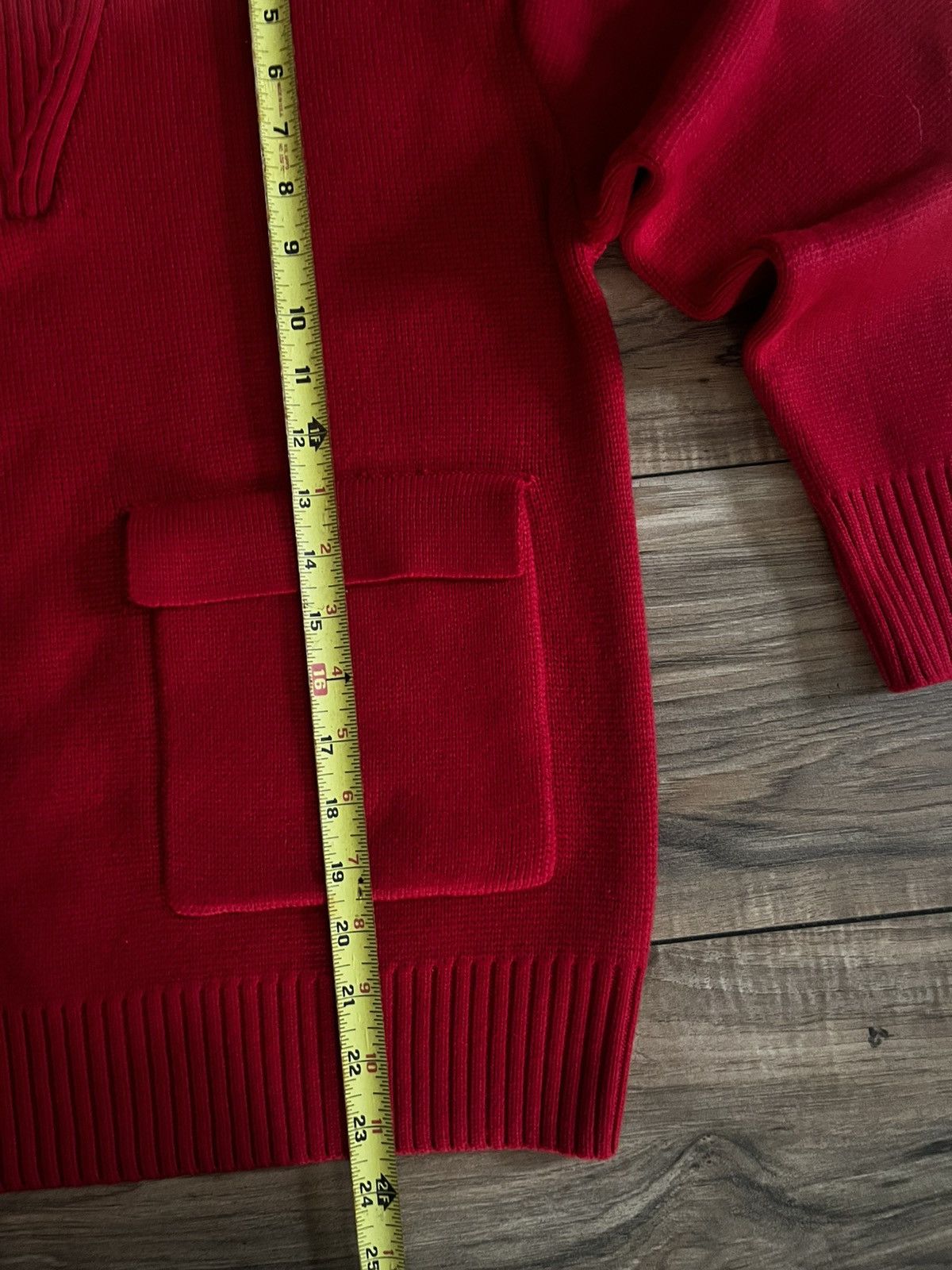 Anthropologie Anthropologie Red vintage knitted zip-up sweater Size M / US 6-8 / IT 42-44 - 2 Thumbnail