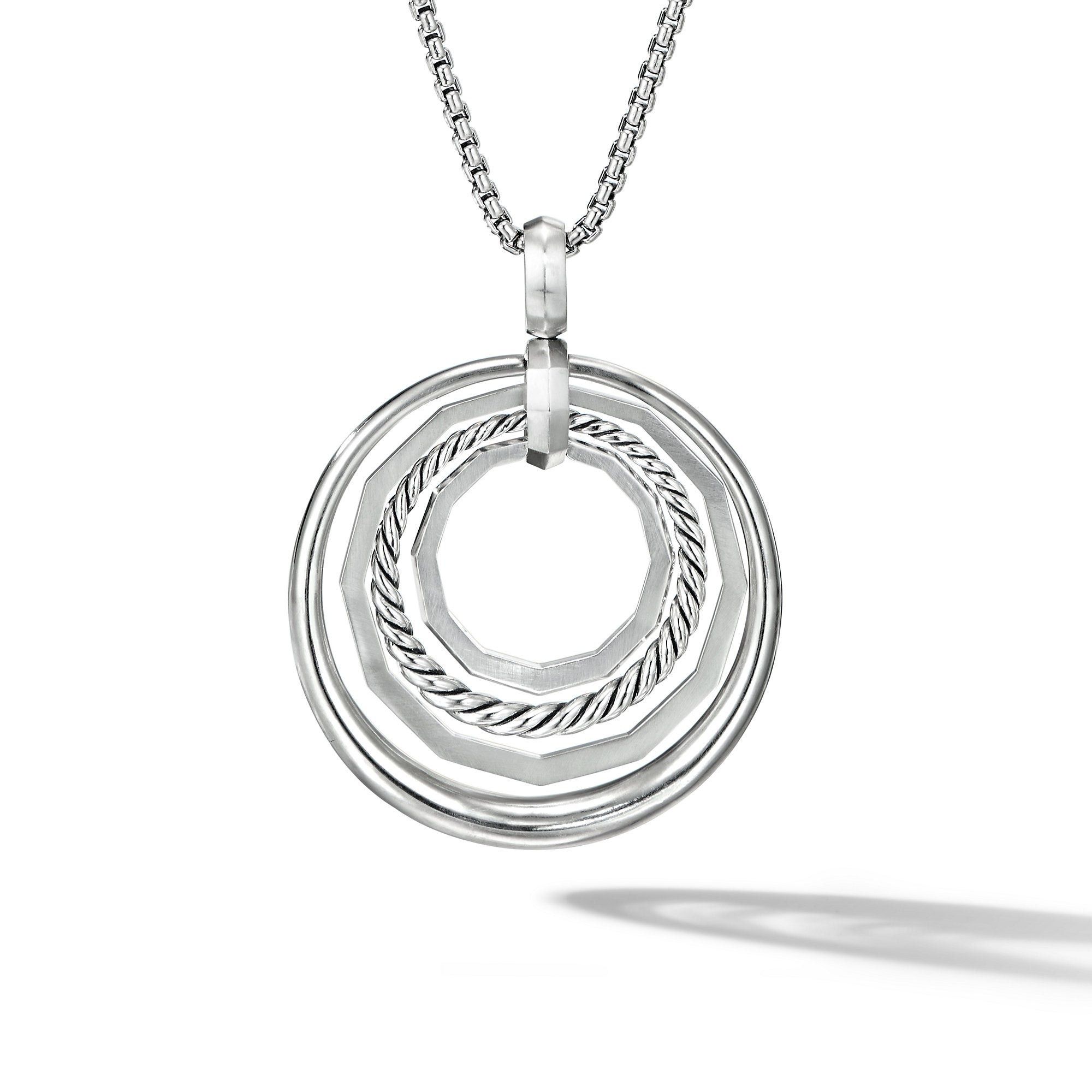 o1w1db10325 Pendant Necklace Silver with Pave Diamonds