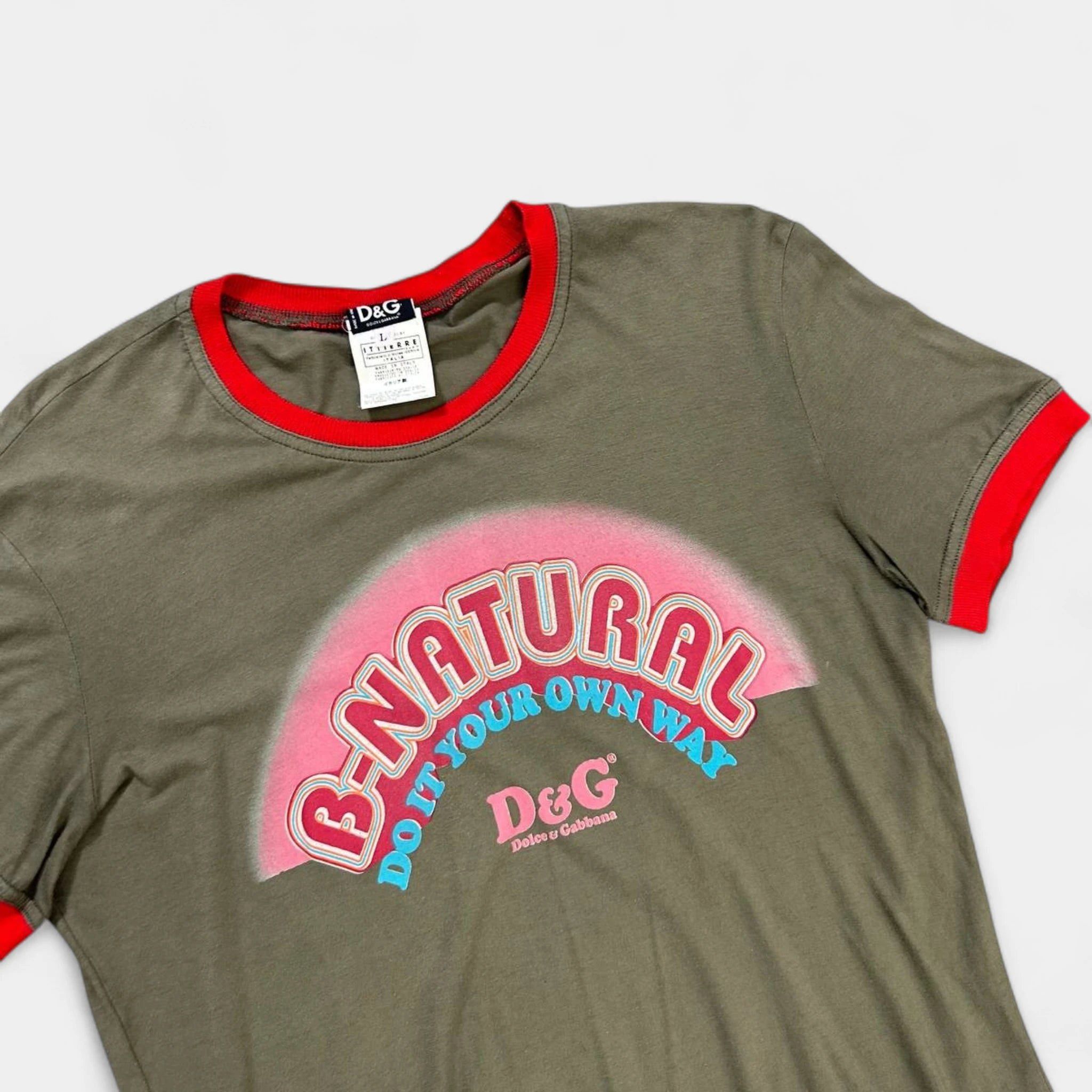 Dolce & Gabbana Dolce & Gabbana Green Khaki Graphic T-Shirt Size US L / EU 52-54 / 3 - 2 Thumbnail