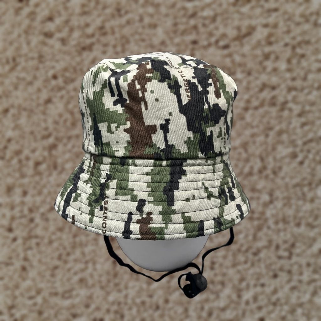 Vintage Energetic Contest Bucket Hat Adult One Size Green Camouflage Polyester Knit Hat Mens Camp Hiking Gear Size ONE SIZE - 1 Thumbnail
