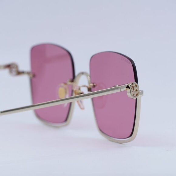 Gucci Gucci GG1279S 003 Sunglasses Gold Square Frame, Cyclamen Size ONE SIZE - 6 Thumbnail