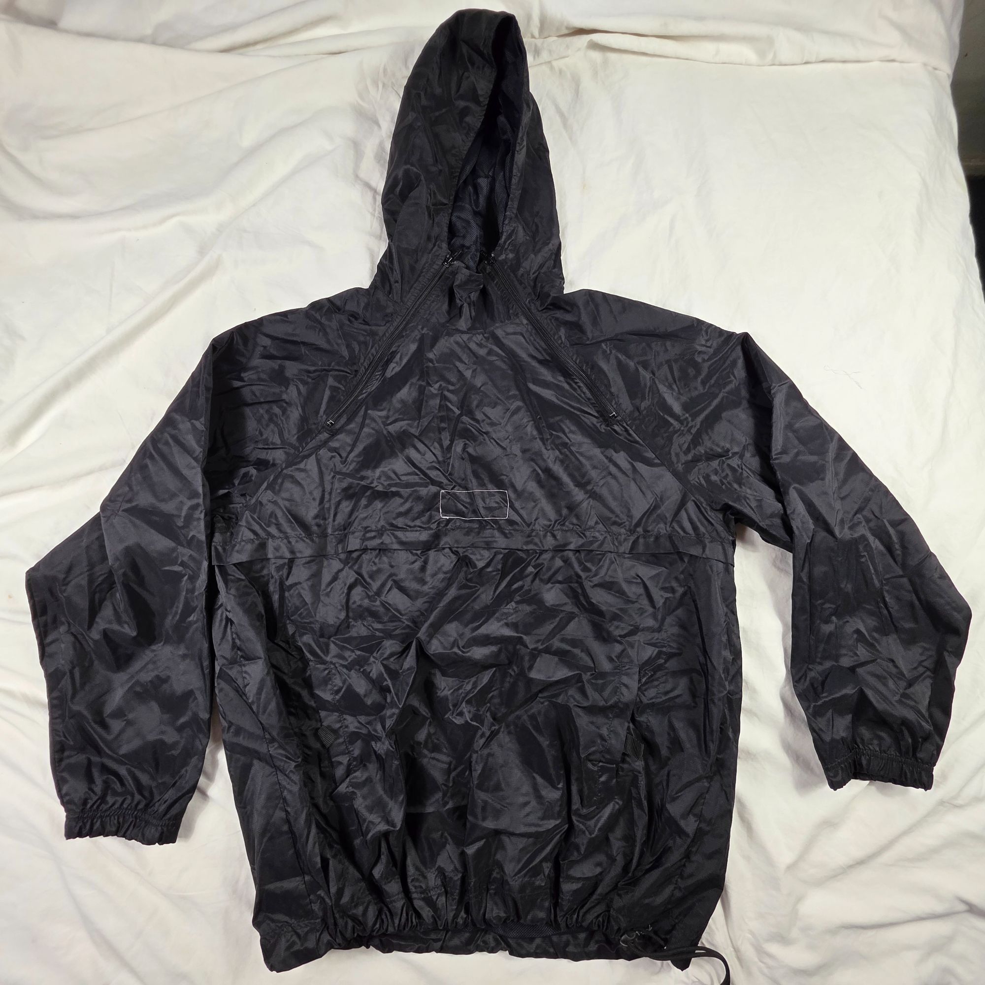 Other Rietveld Mens XL Black Hooded Windbreaker Nylon Jacket Light Size US XL / EU 56 / 4 - 1 Thumbnail